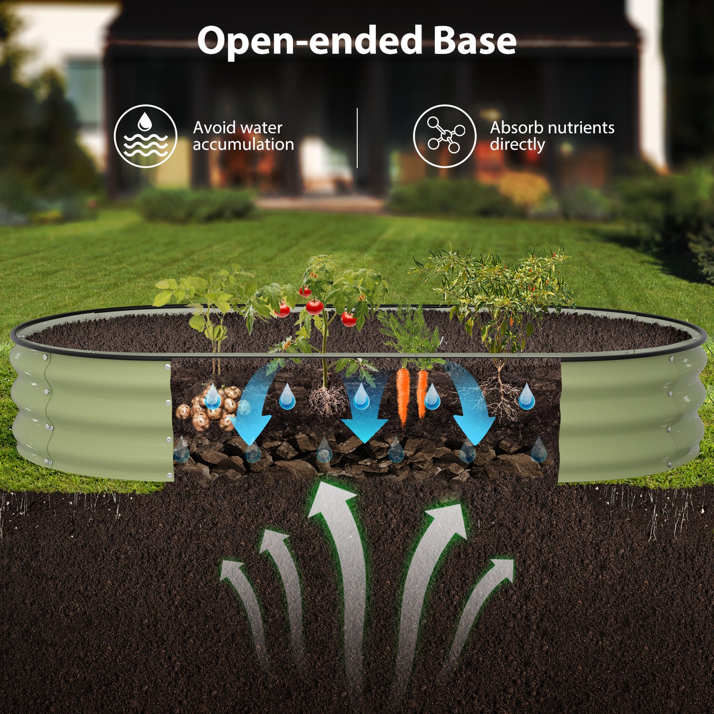 Raised Garden Bed Kit(6x3x1FT,Avocado Green)