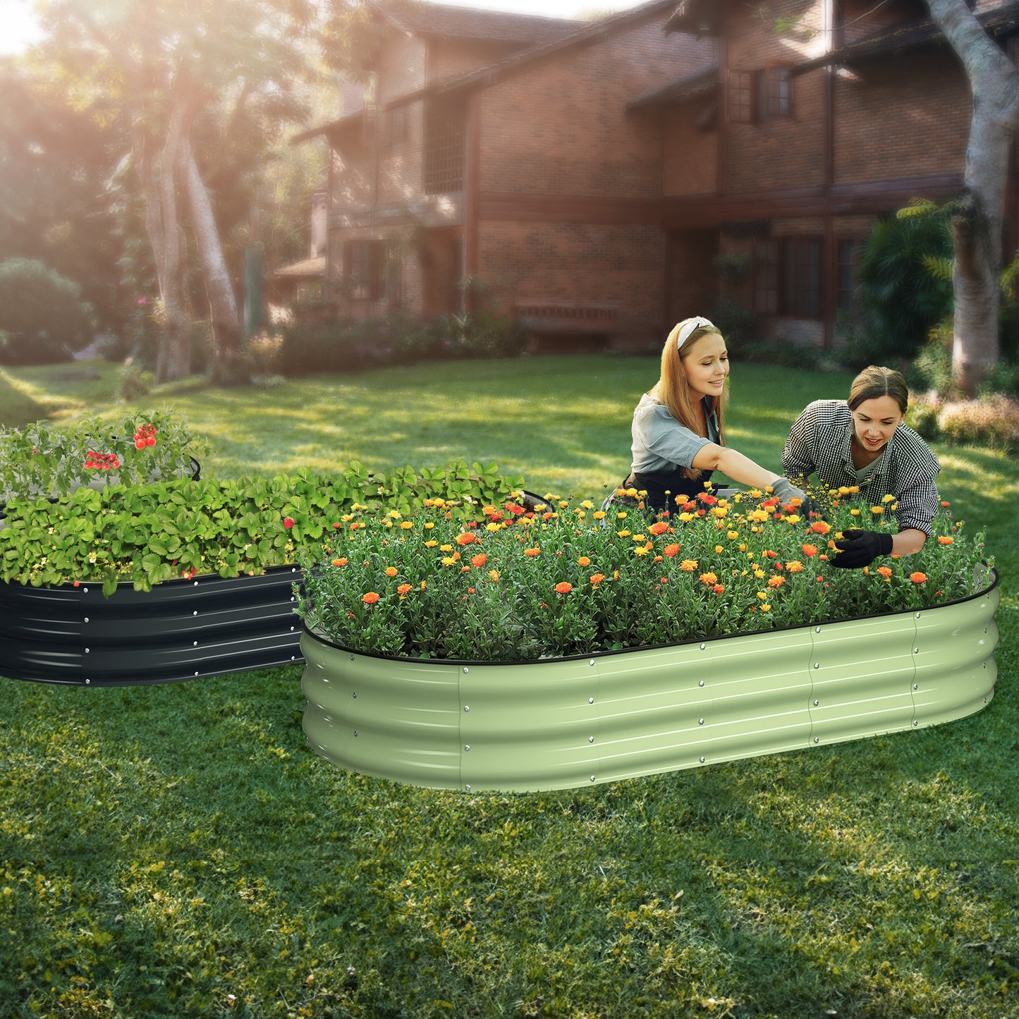 Raised Garden Bed Kit(6x3x1FT,Avocado Green)