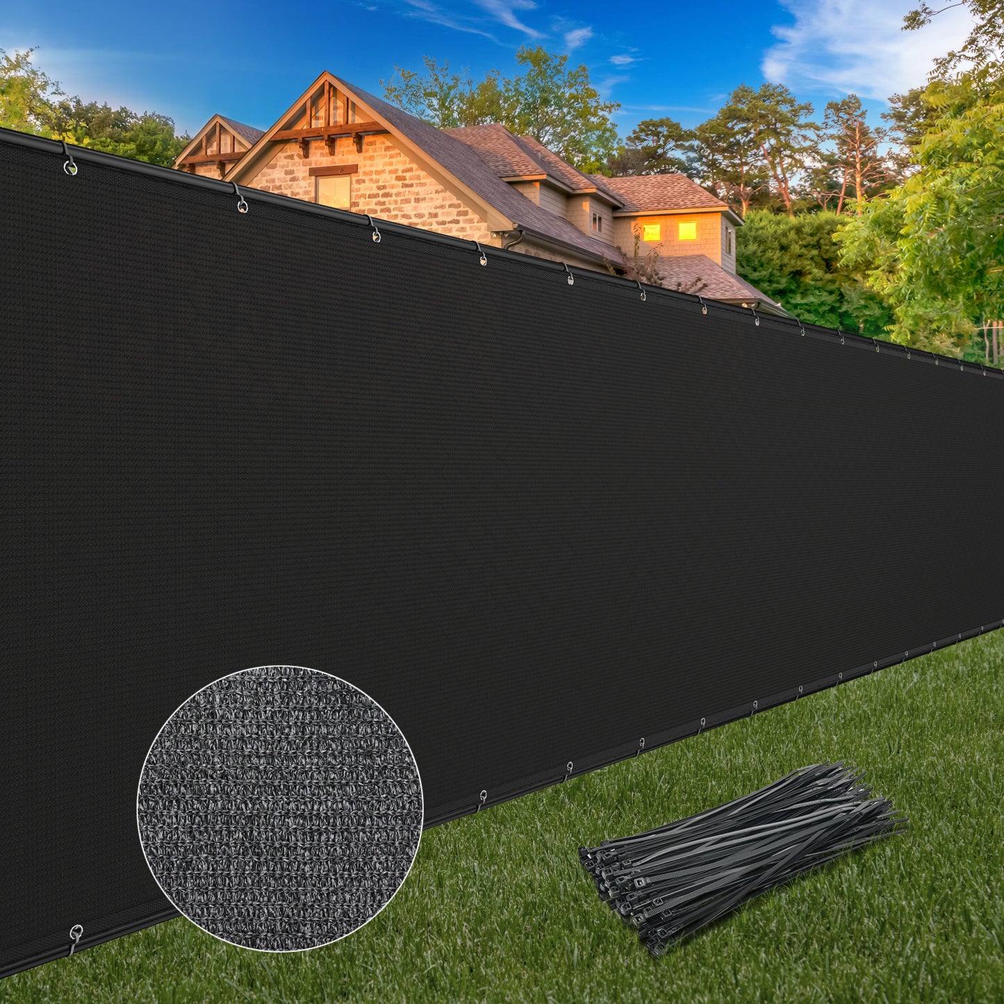 Heavy Duty Privacy Fence Screen 6FT x 50FT (Black)