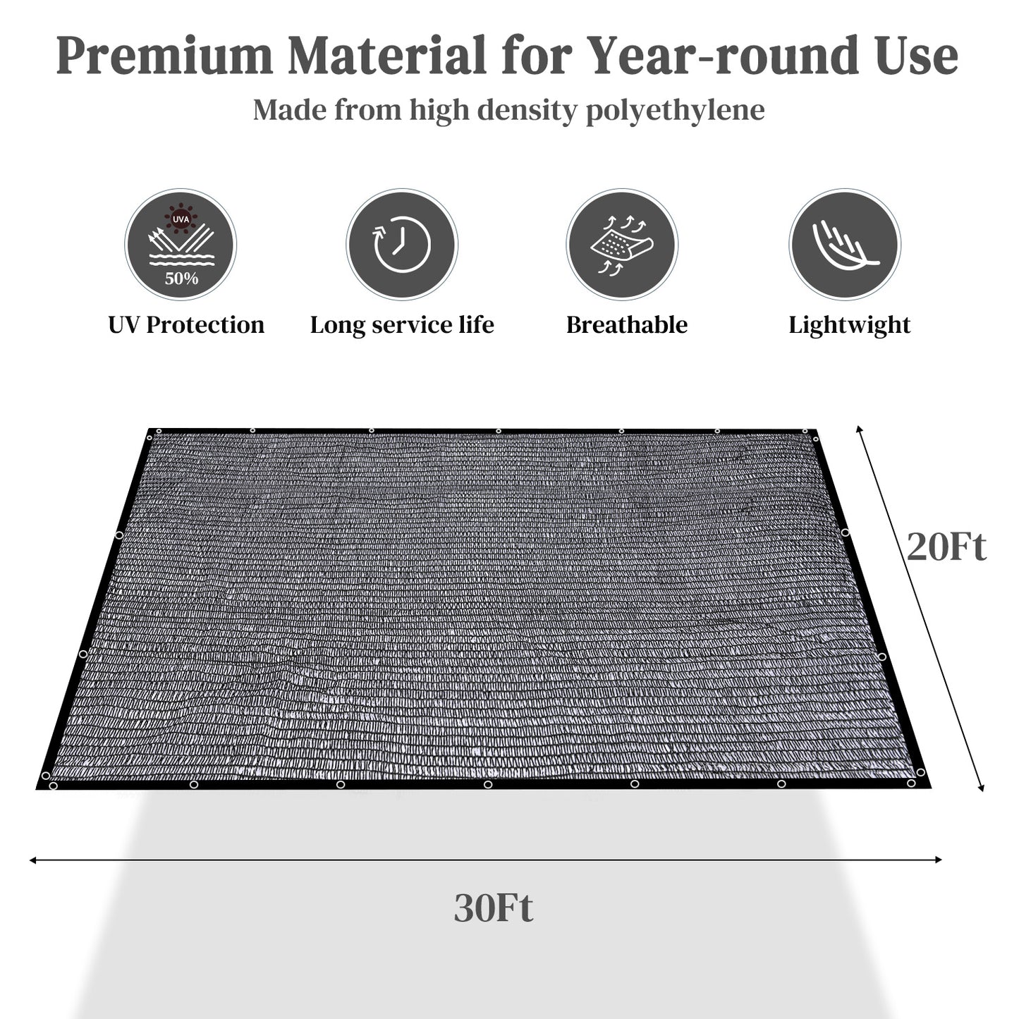 50% Shade Cloth(20 x 30FT)