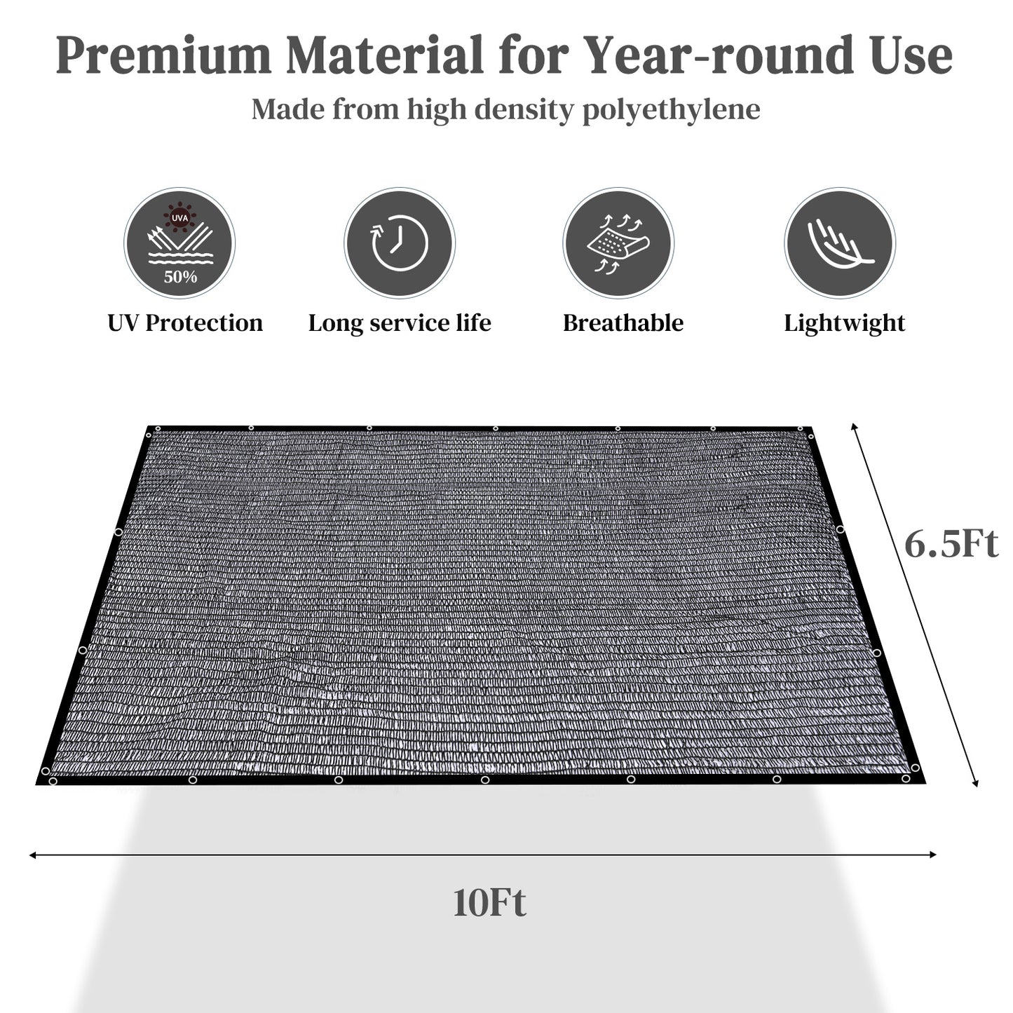 50% Shade Cloth(6.5 x 10 FT)