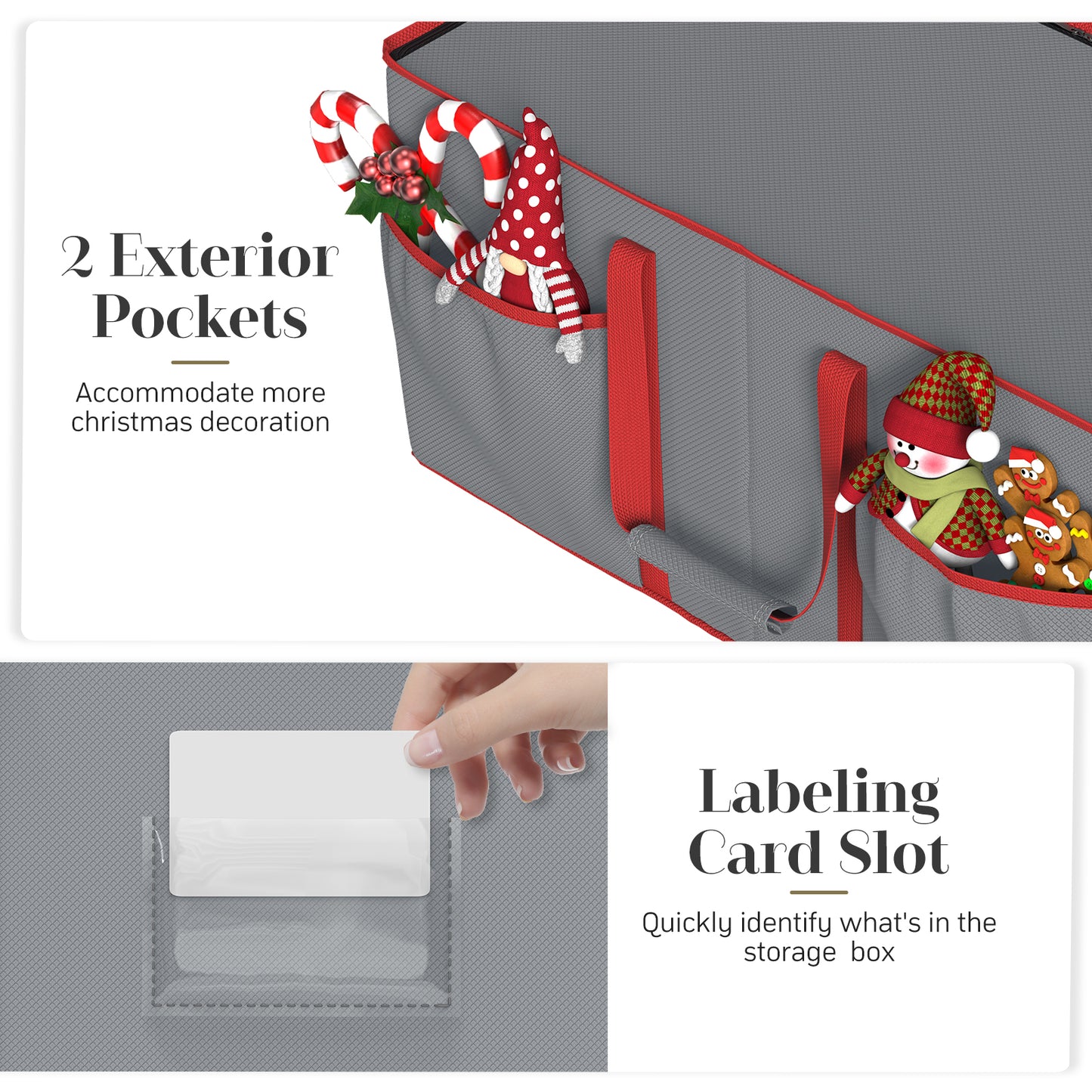 Christmas Ornament Storage Box with 8 Trays(Grey)