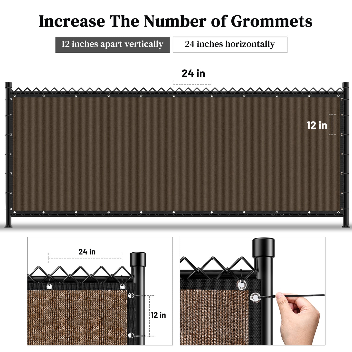 Privacy Fence Screen Heavy Duty 4FT x 50FT (Brown)