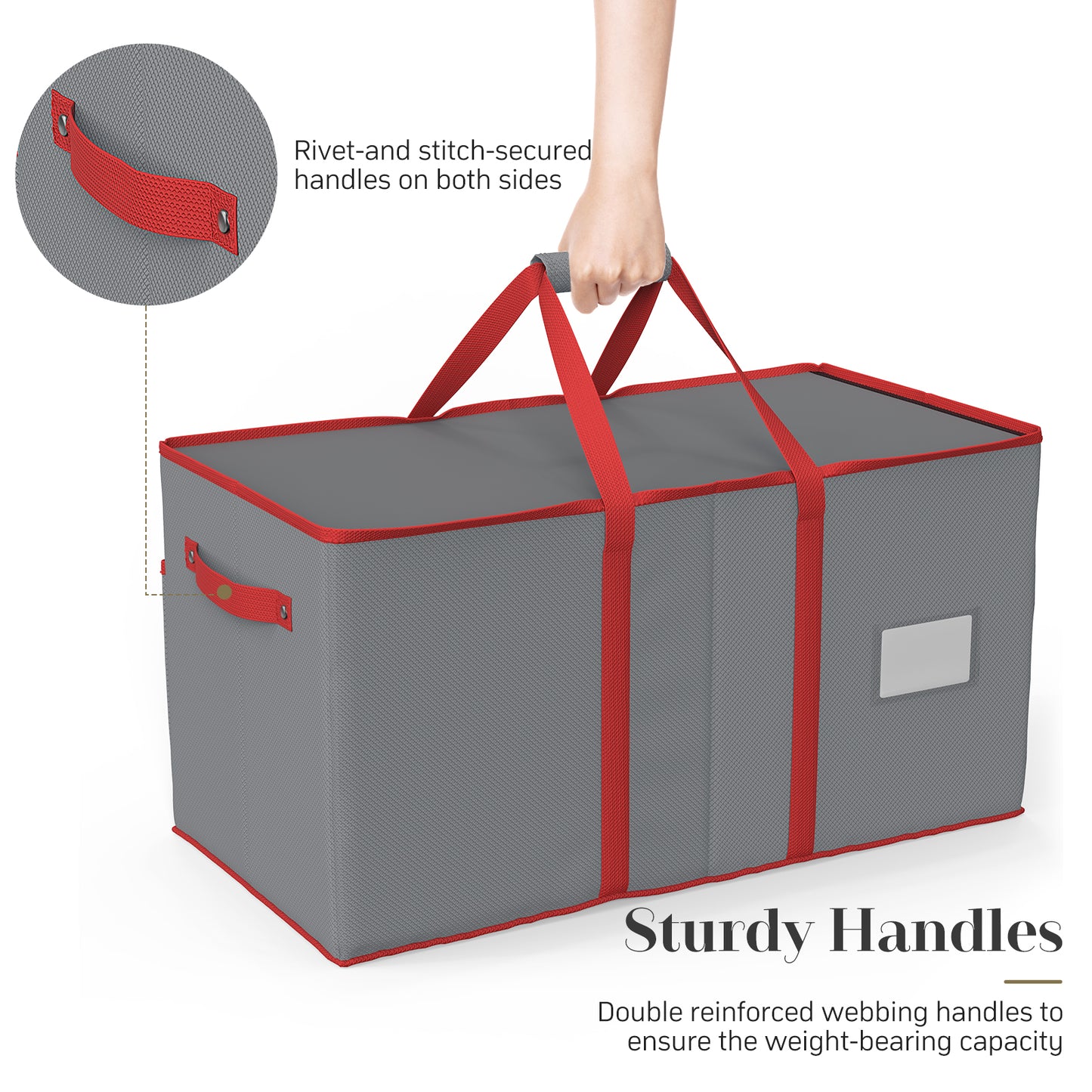 Christmas Ornament Storage Box with 8 Trays(Grey)