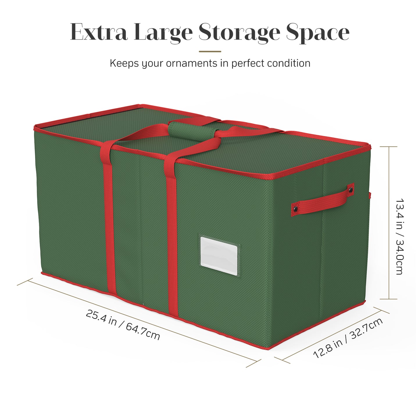 Christmas Ornament Storage Box with 8 Trays(Green)
