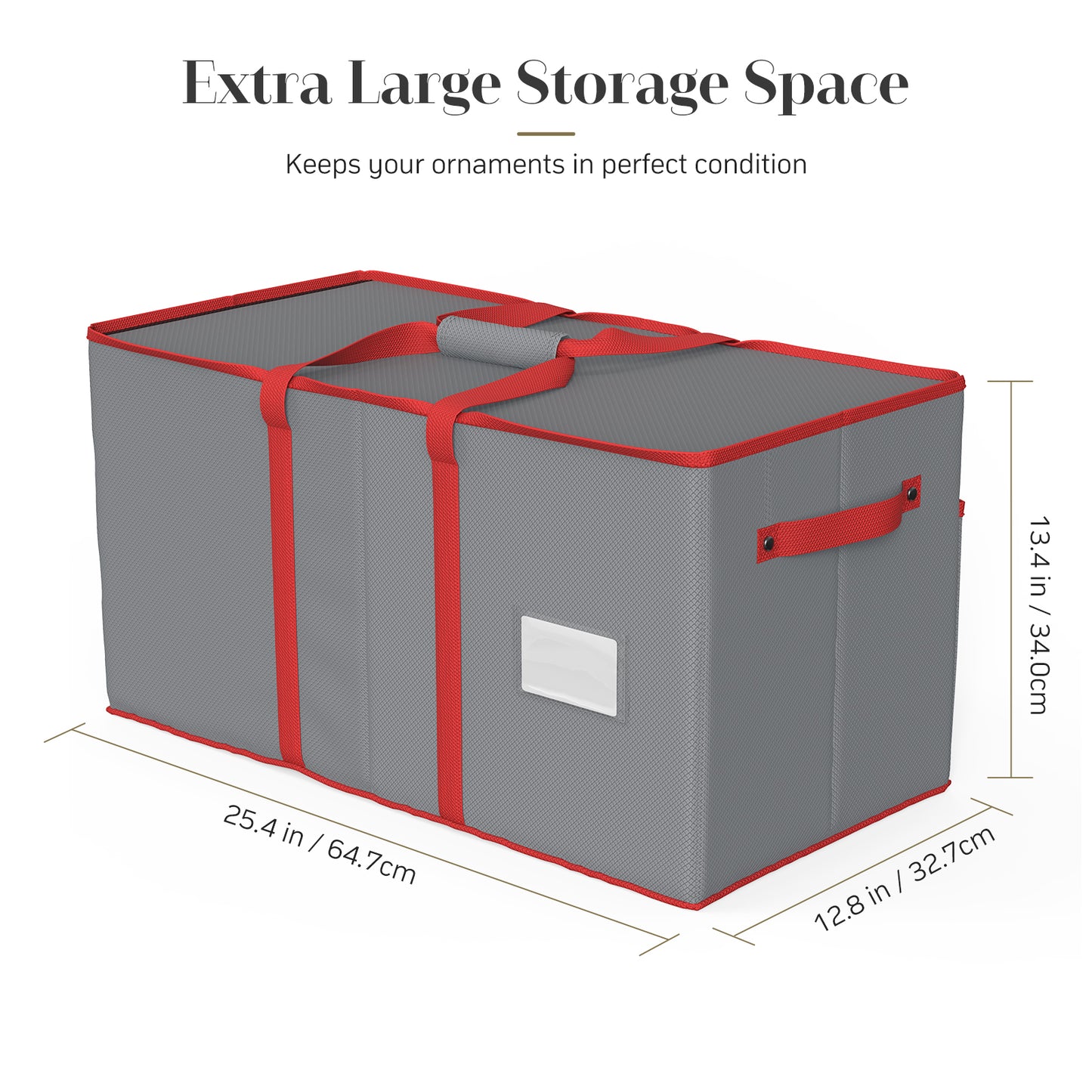 Christmas Ornament Storage Box with 8 Trays(Grey)
