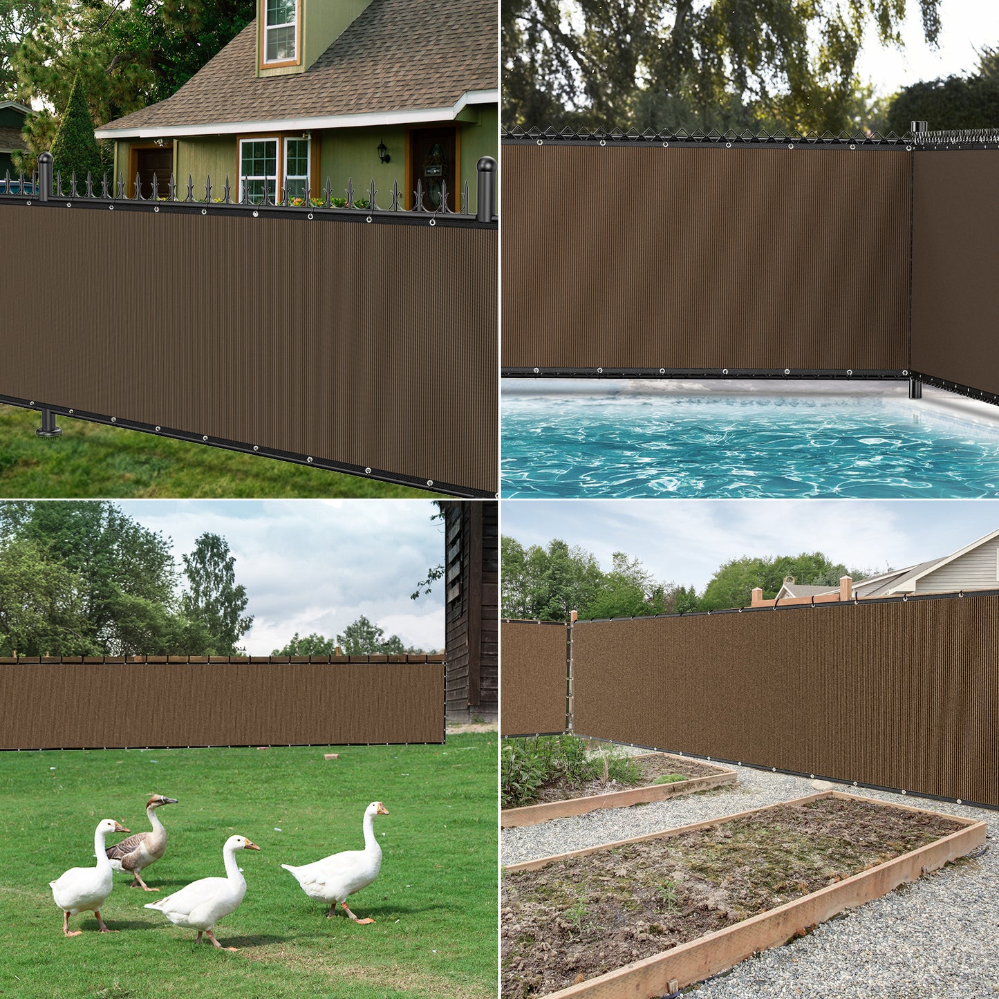 Privacy Fence Screen Heavy Duty 6FT x 25FT(Brown )