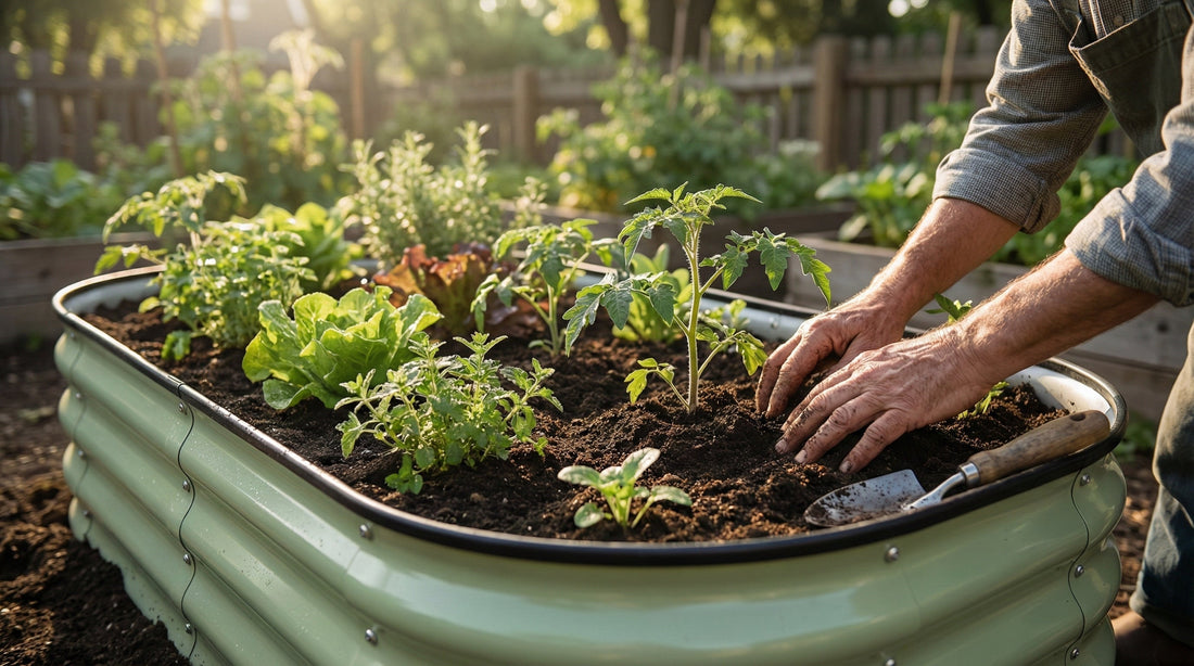 1 ft metal raised garden bed for vegetables