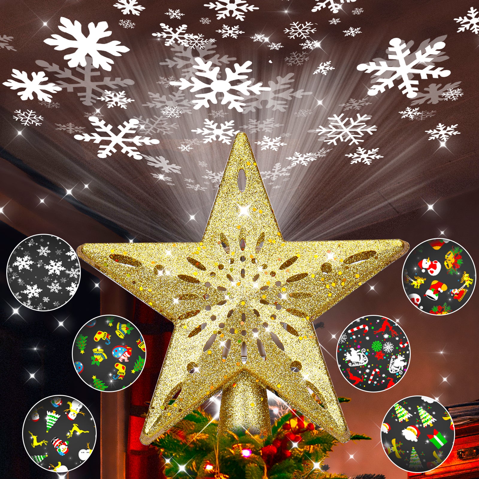 Christmas Tree Topper (Gold）