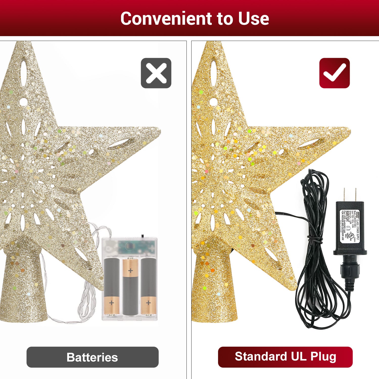 Christmas Tree Topper (Gold）