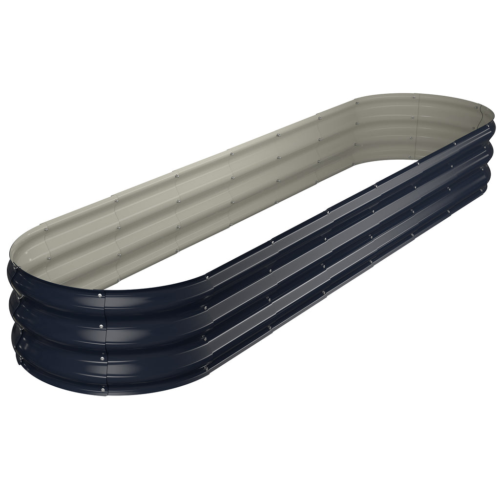 Galvanized Raised Garden Bed 8×2×1 FT Outdoor Metal Planter Box,Navy Blue