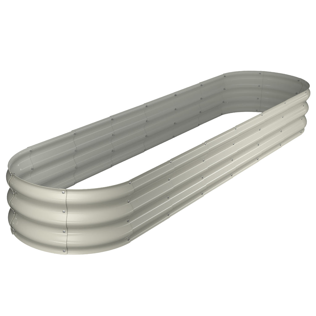 Galvanized Raised Garden Bed 8×2×1 FT Outdoor Metal Planter Box,Pearl White