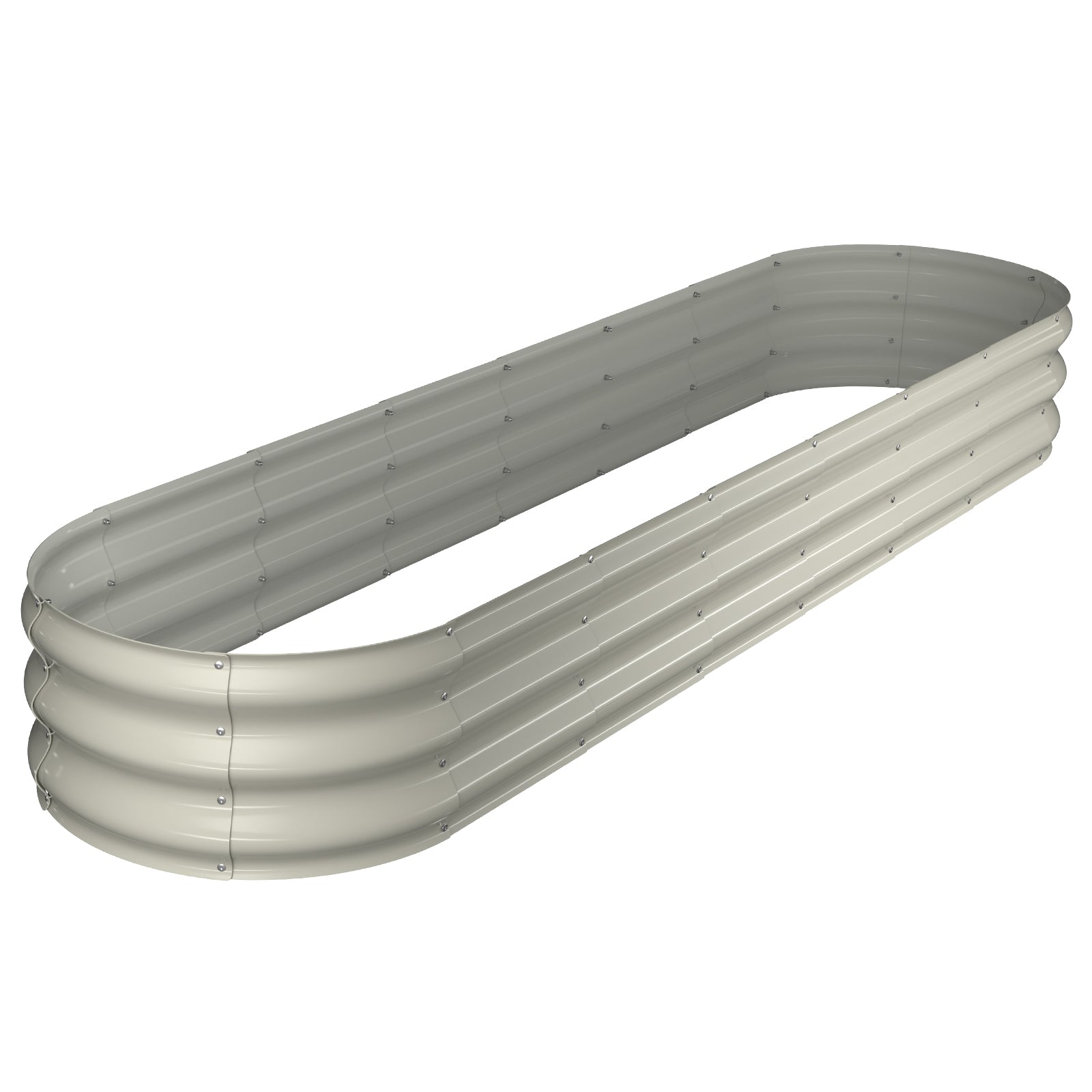 Galvanized Raised Garden Bed 8×2×1 FT Outdoor Metal Planter Box,Pearl White