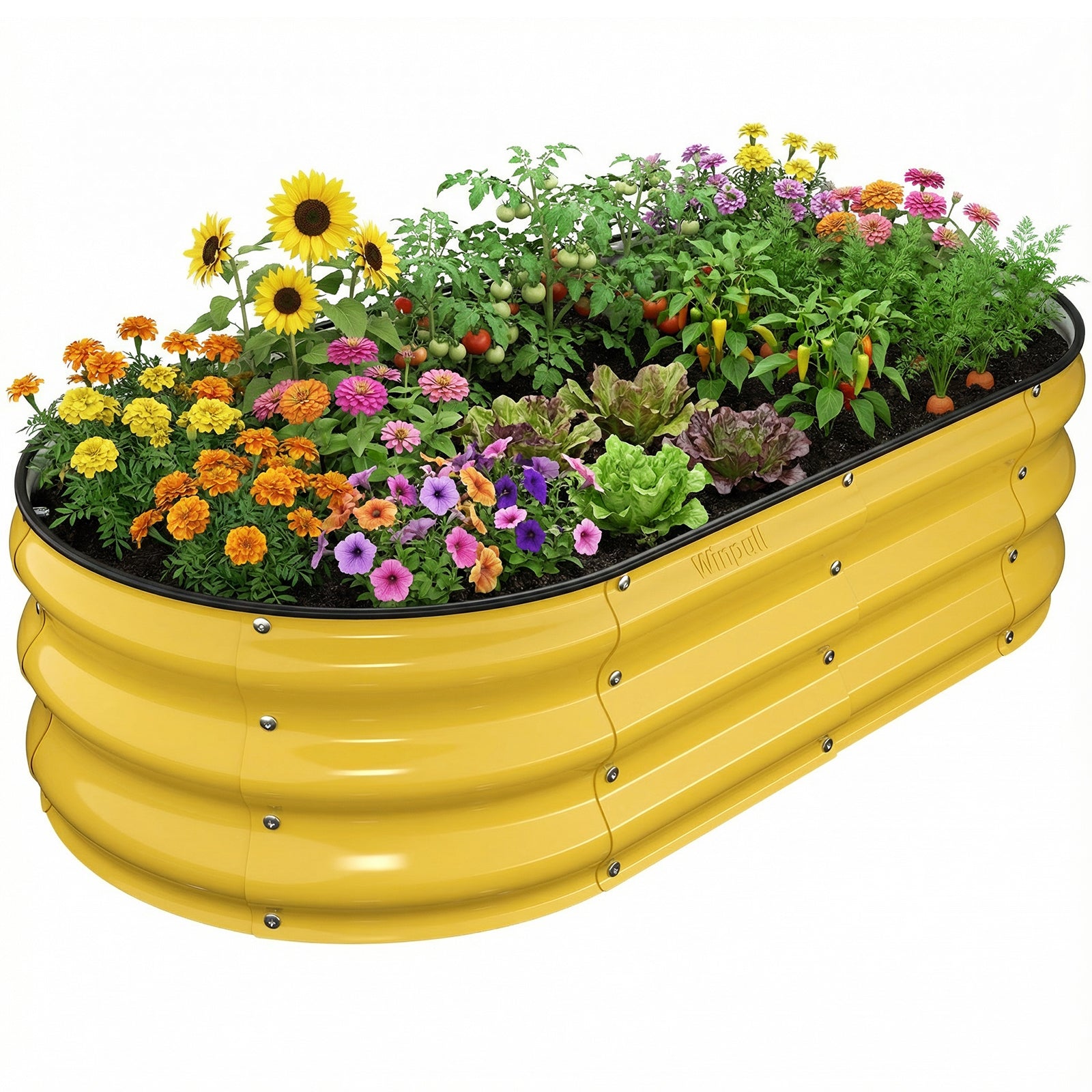 Raised Garden Bed Kit, 4x2x1ft Galvanized Planter Box(Cream Yellow)