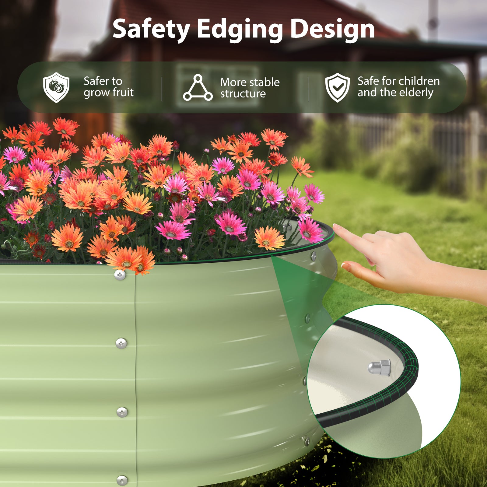 Raised Garden Bed Kit(4x2x1Ft,Avocado Green)