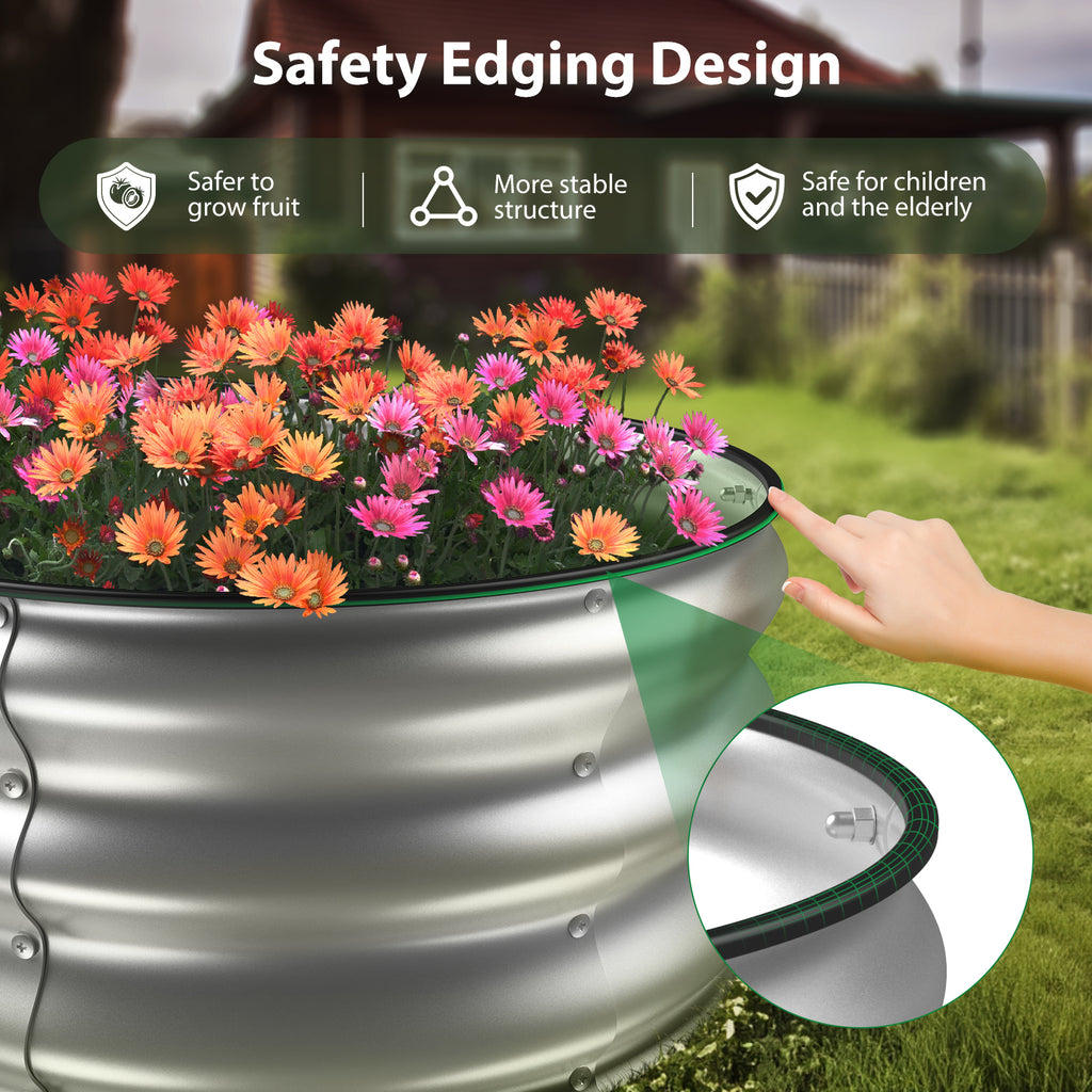 Raised Garden Bed Kit(4x2x1Ft,Silver)
