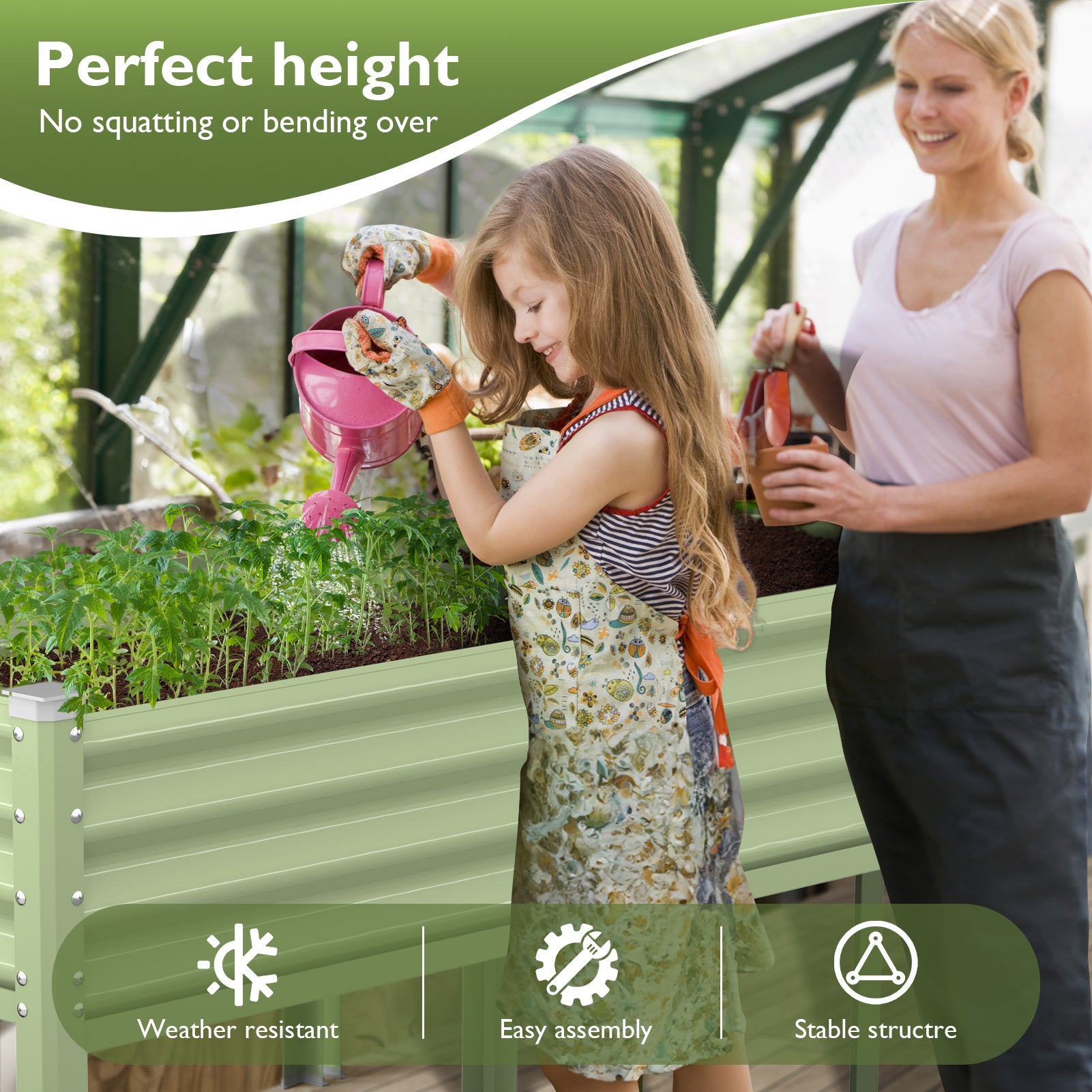 Raised Garden Bed with Legs(Olive Green)