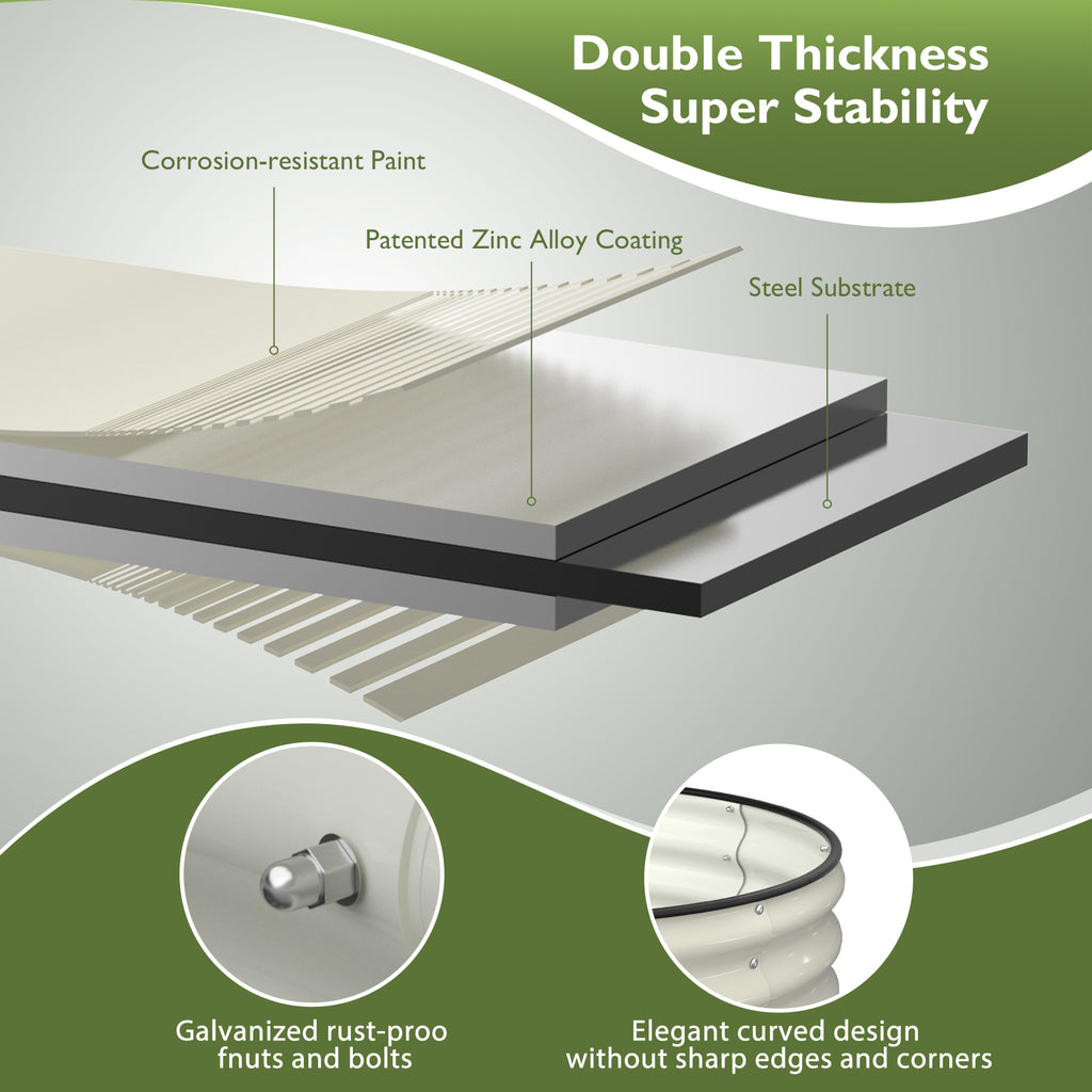 Raised Garden Bed Kit(8x2x1FT,Pearl White)