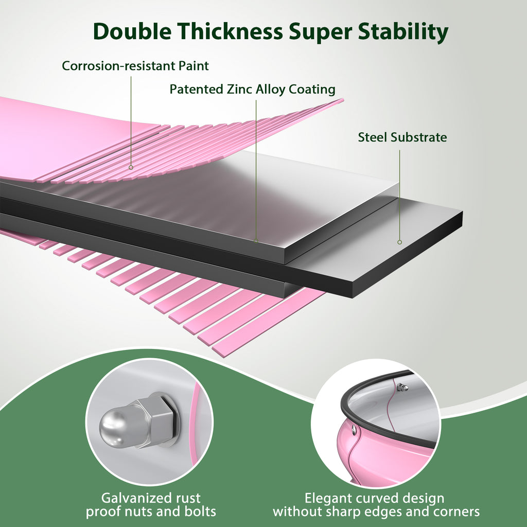 Raised Garden Bed Kit, 5x2x1 ft Galvanized Planter Box Outdoor