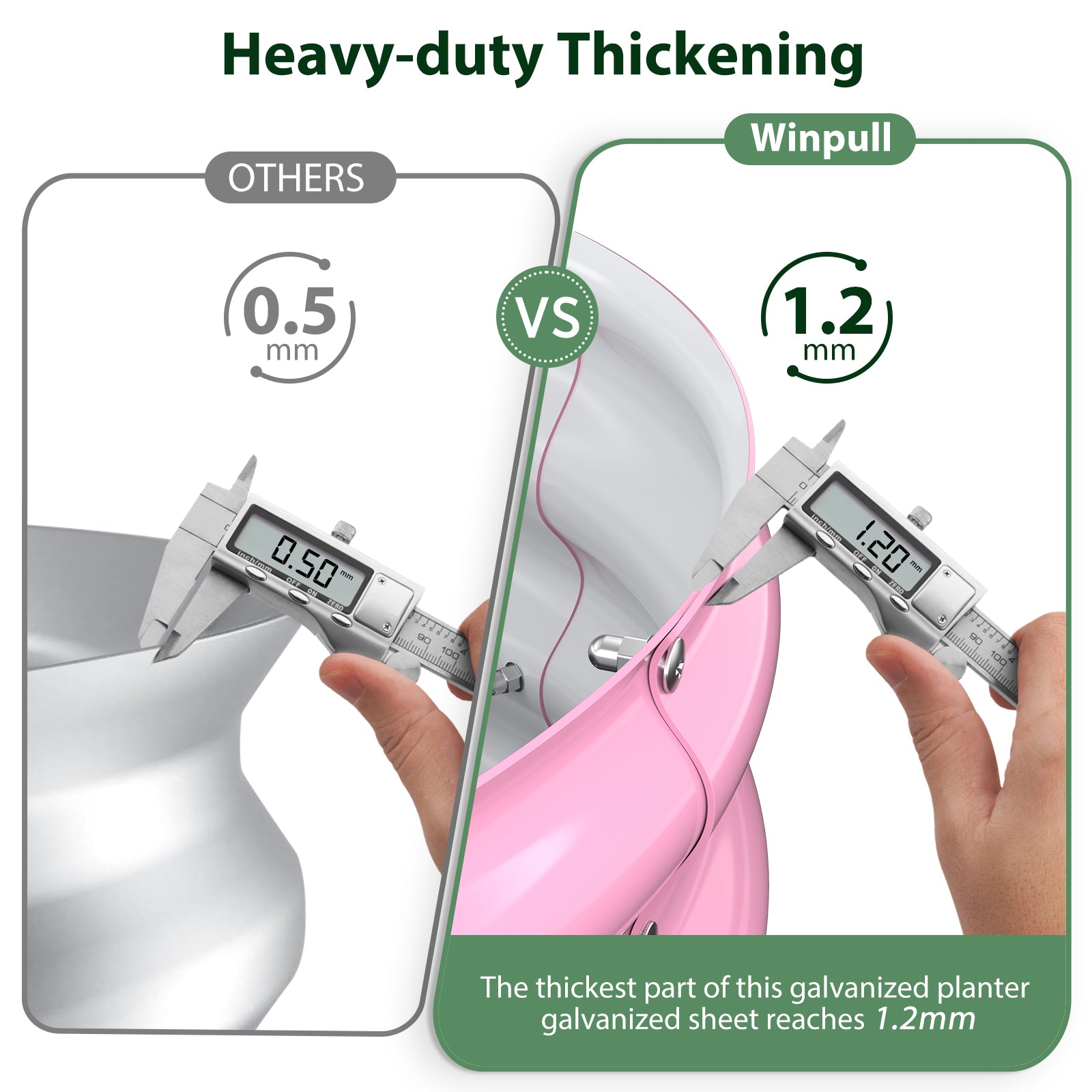 Raised Garden Bed Kit, 5x2x1 ft Galvanized Planter Box Outdoor