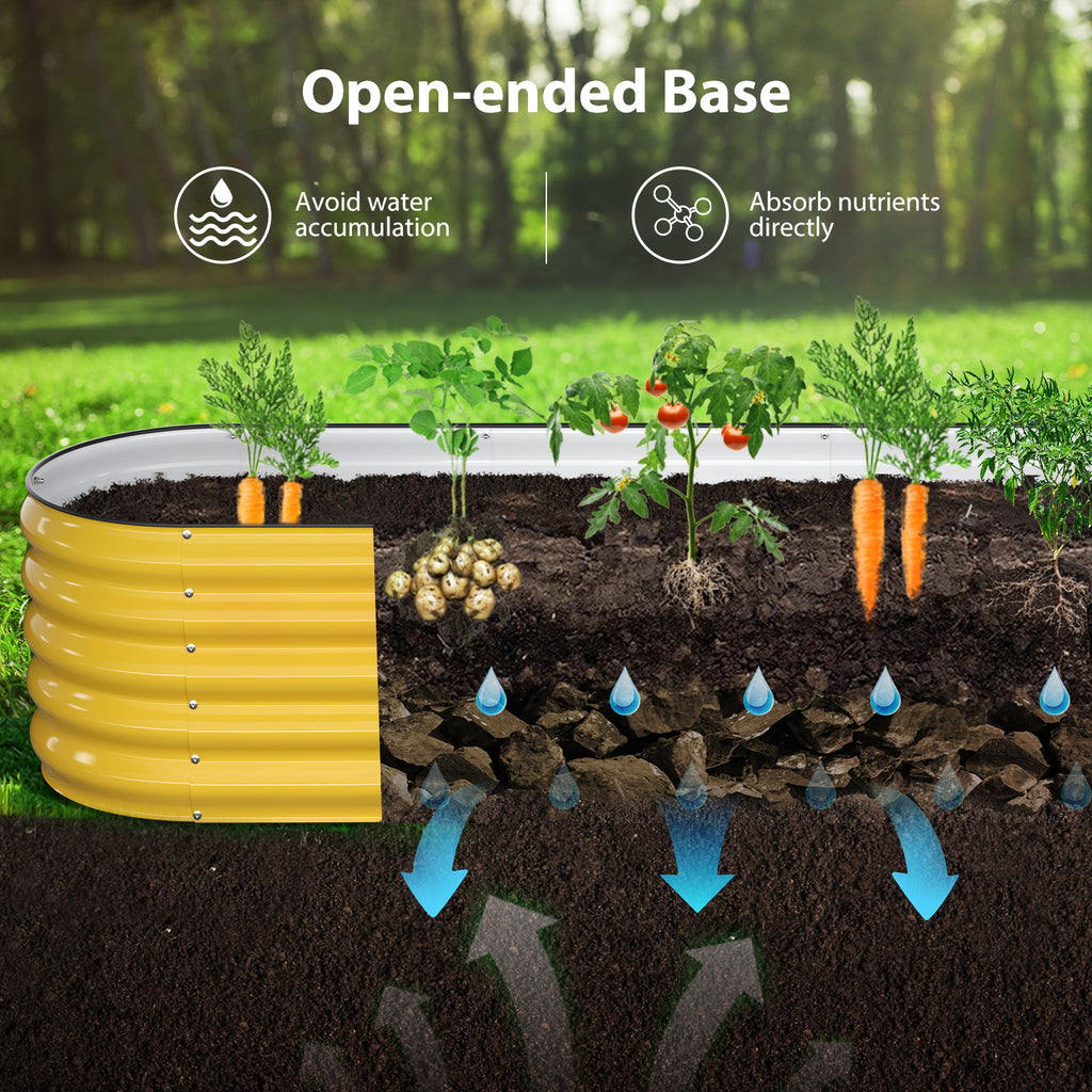 8x2x1.5 ft Metal Raised Garden Bed – Galvanized Steel Planter