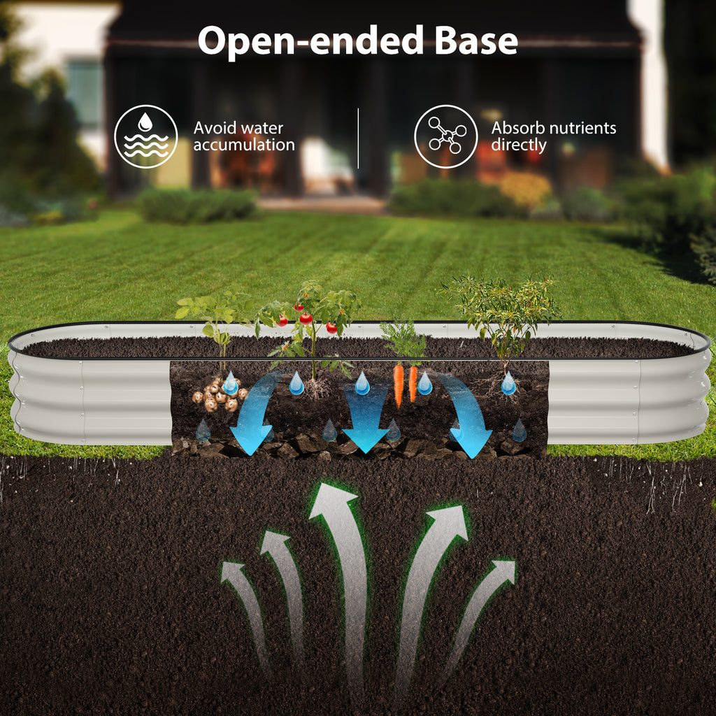 Raised Garden Bed Kit(8x2x1FT,Pearl White)