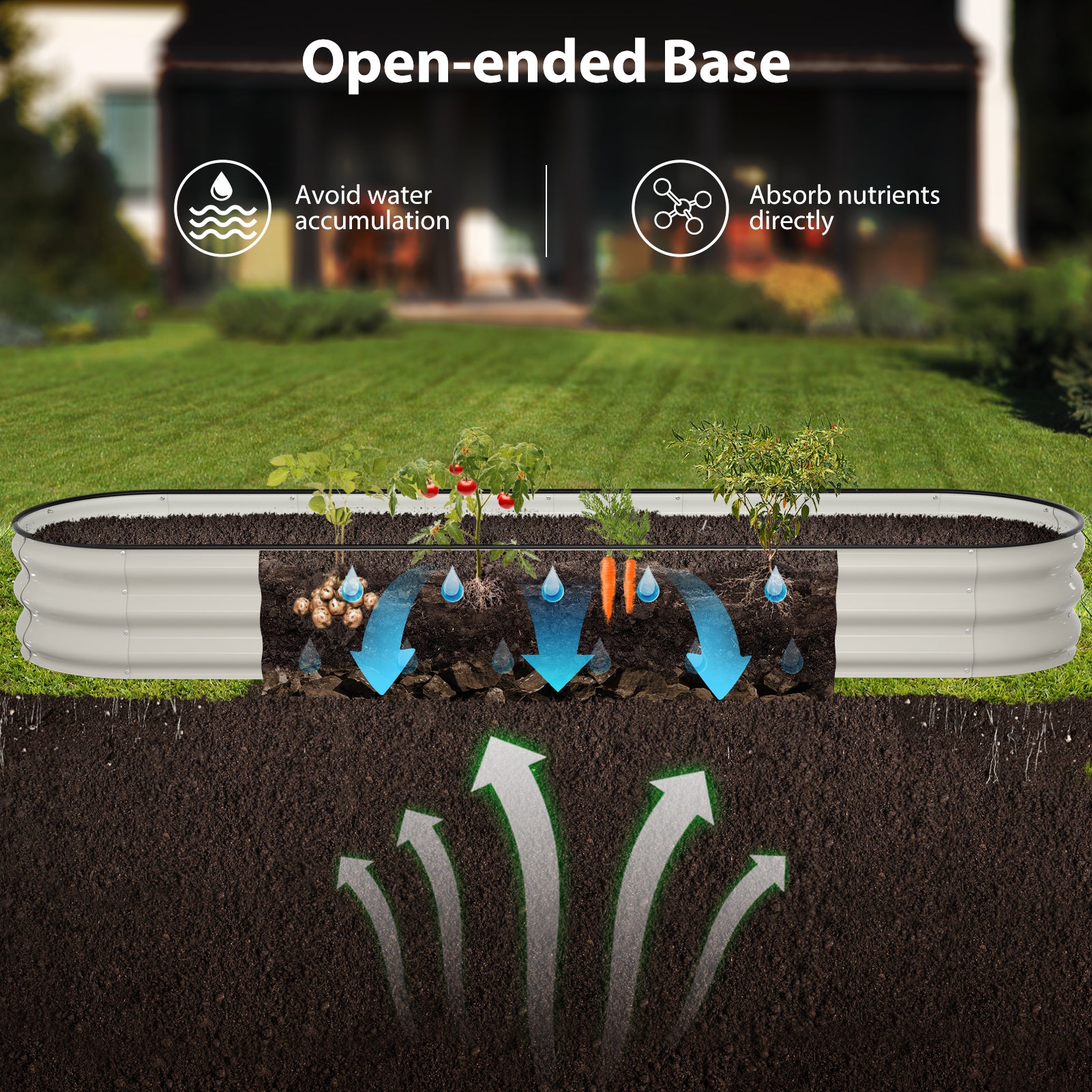 Raised Garden Bed Kit(8x2x1FT,Pearl White)