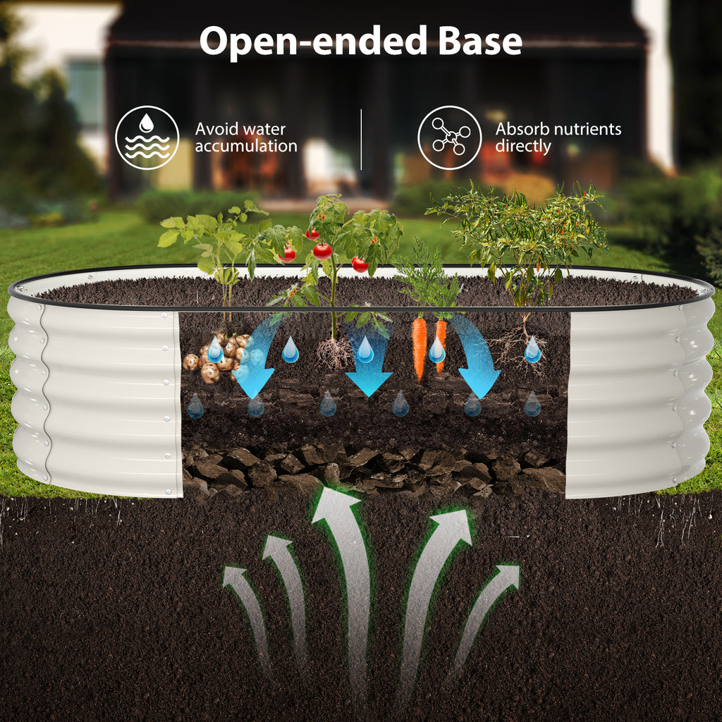 Raised Garden Bed Kit(6x3x1.5FT,Pearl White)