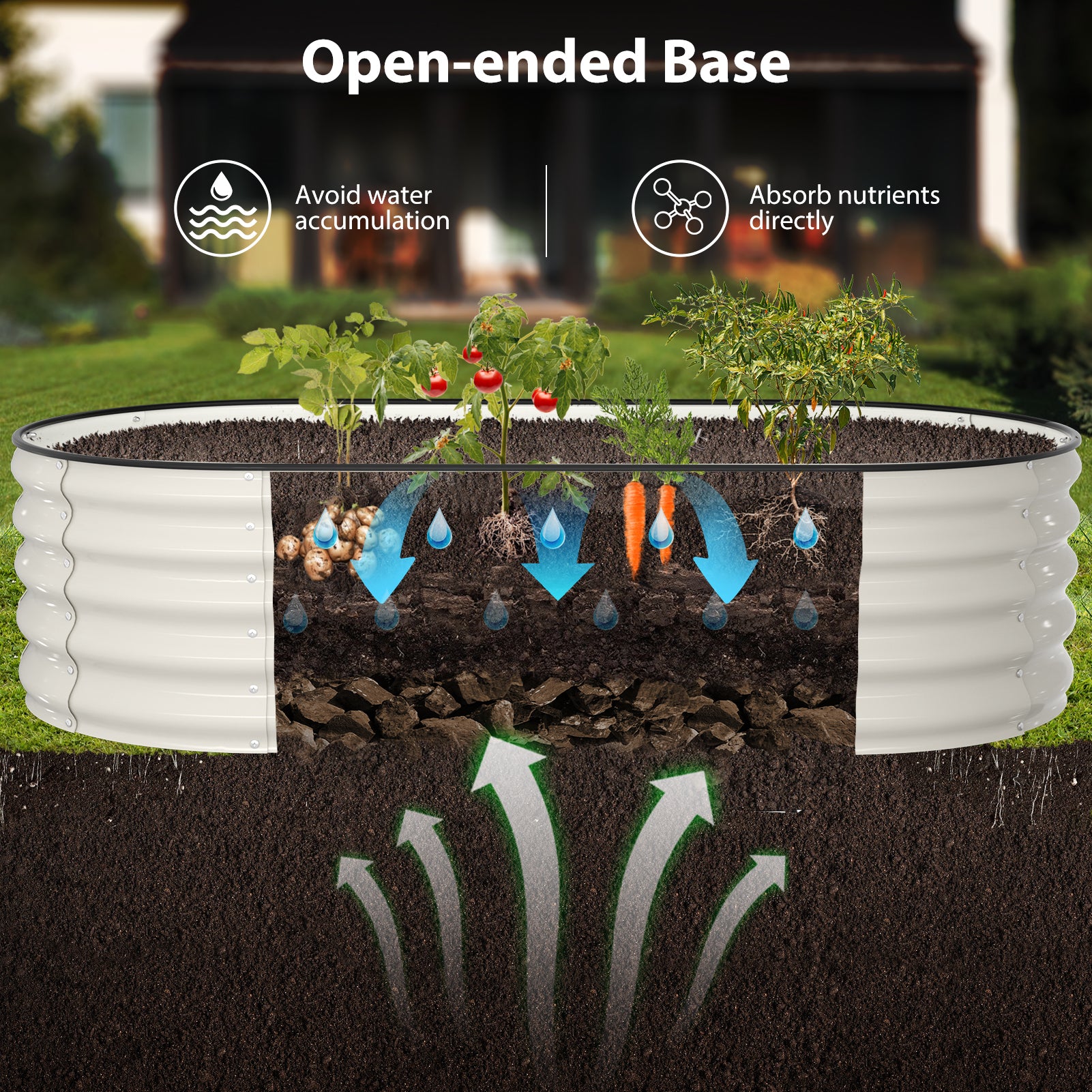 Raised Garden Bed Kit(6x3x1.5FT,Pearl White)