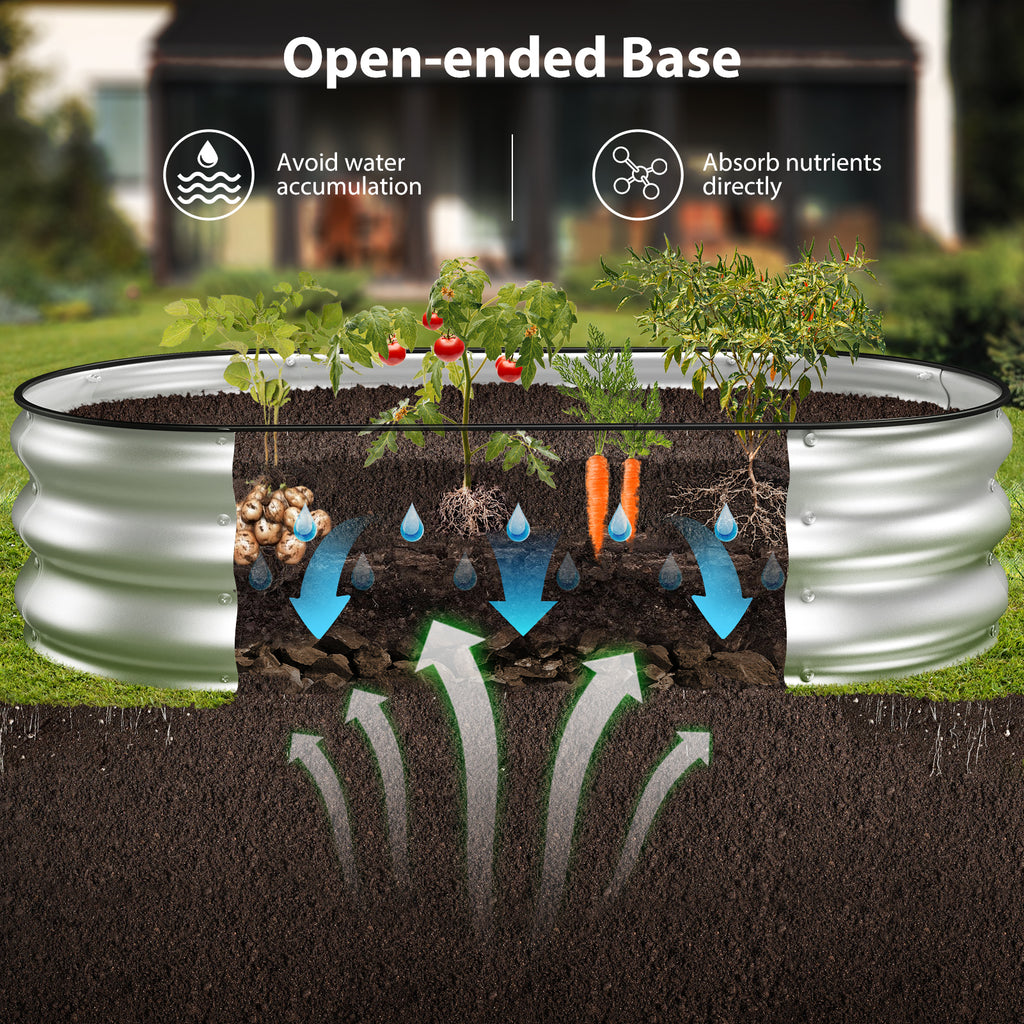 Raised Garden Bed Kit(4x2x1Ft,Silver)