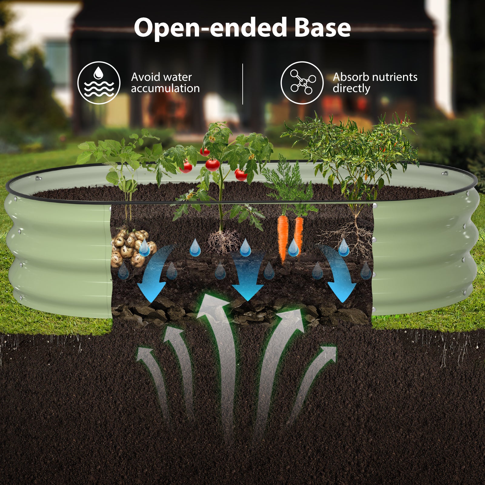 Raised Garden Bed Kit(4x2x1Ft,Avocado Green)