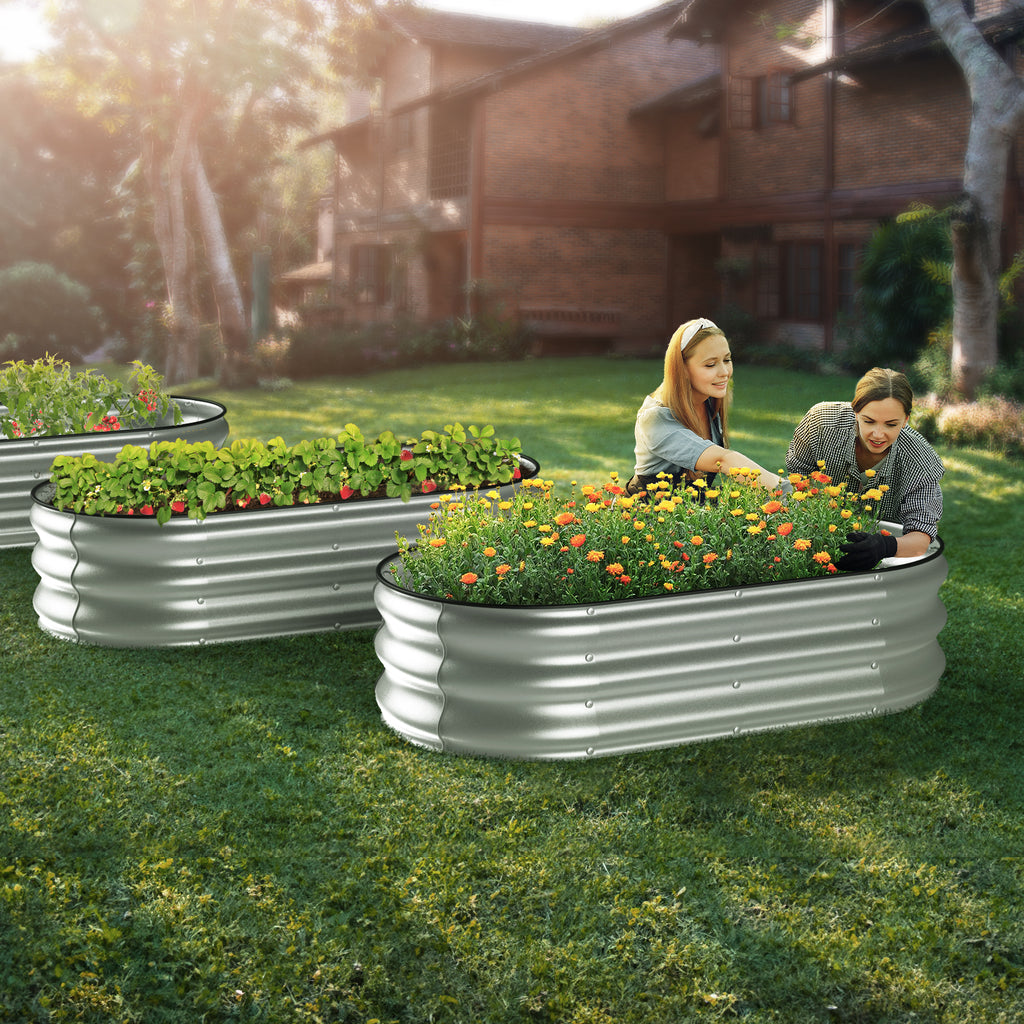 Raised Garden Bed Kit(4x2x1Ft,Silver)