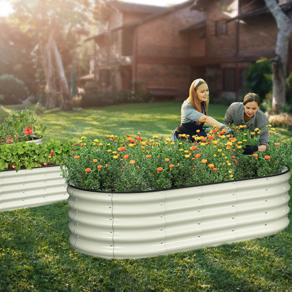 Raised Garden Bed Kit(6x3x1.5FT,Pearl White)