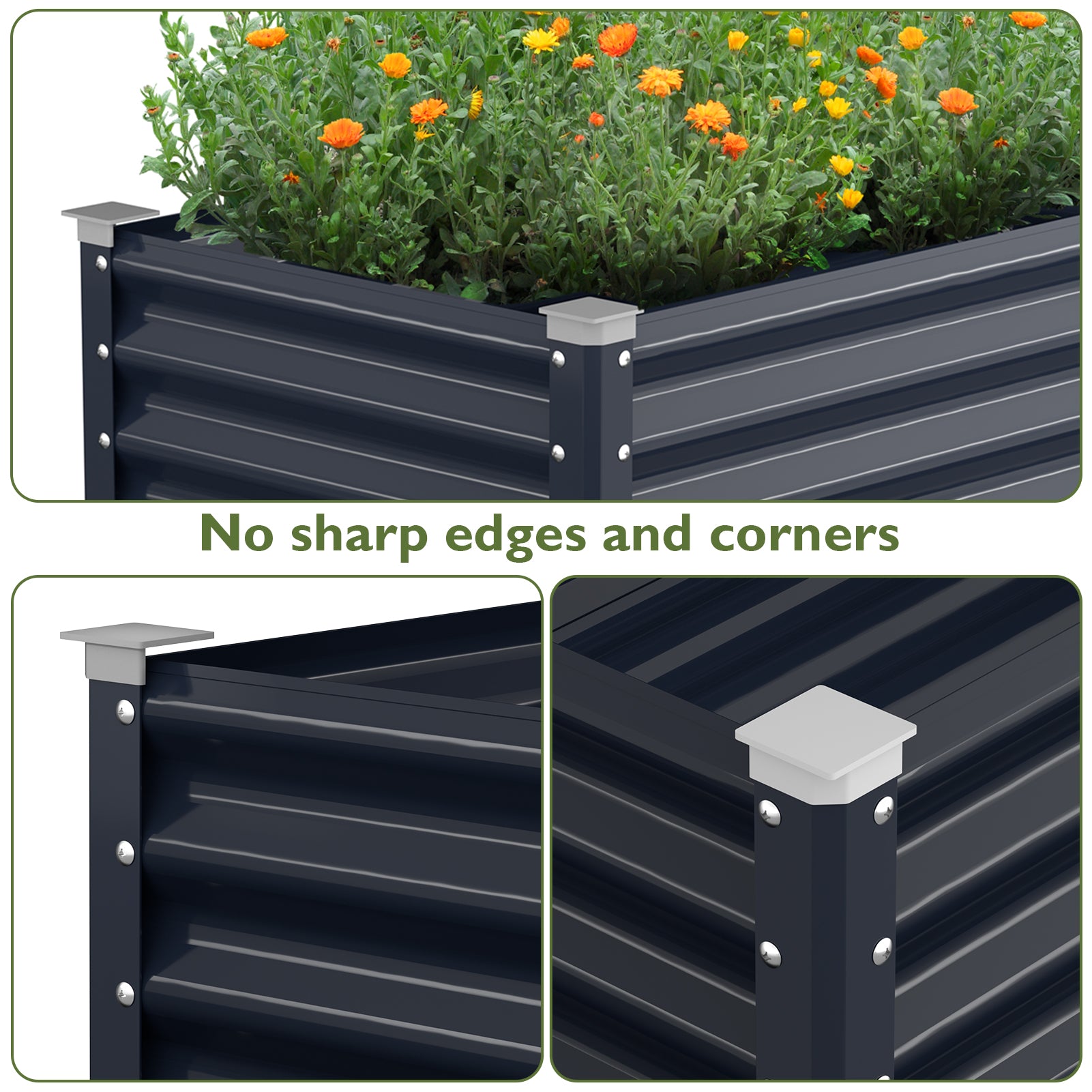 Raised Garden Bed with Legs(Navy Blue)