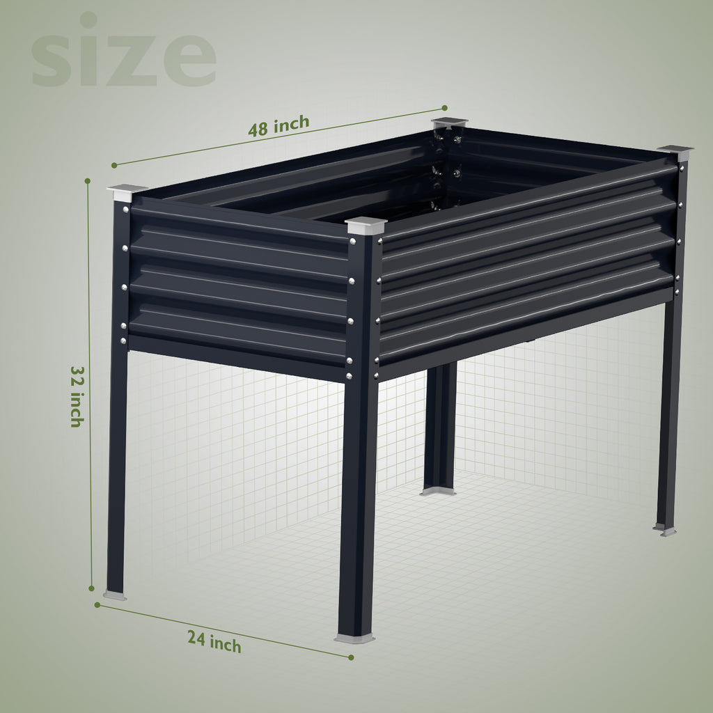 Raised Garden Bed with Legs(Navy Blue)