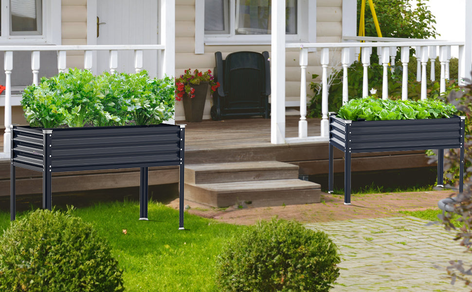 Raised Garden Bed with Legs(Navy Blue)