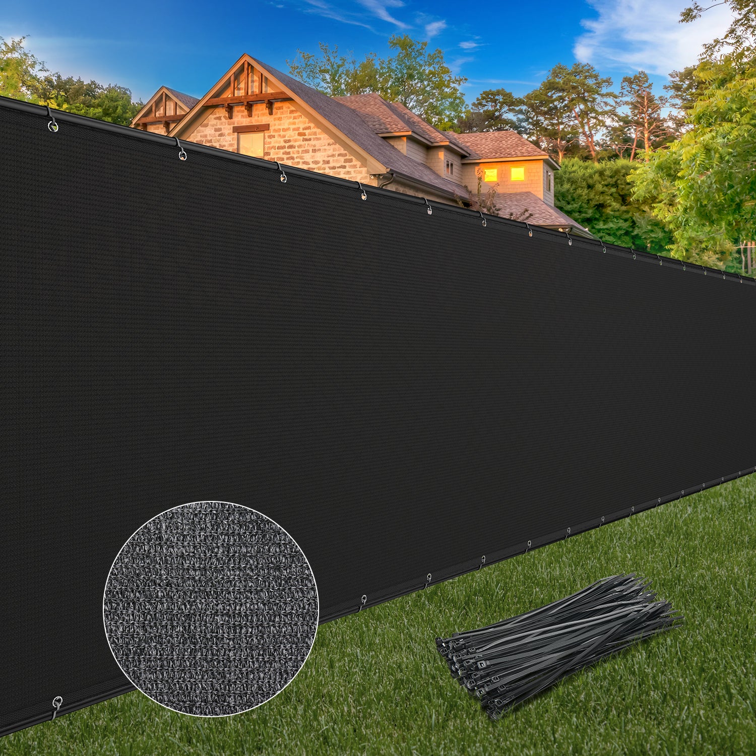 Heavy Duty Privacy Fence Screen 6FT x 50FT (Black)