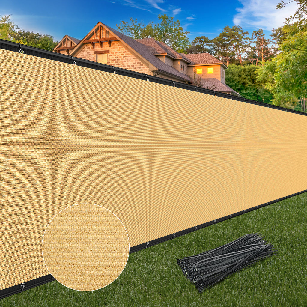 Heavy Duty Privacy Fence Screen 5FT x 50FT (Beige)