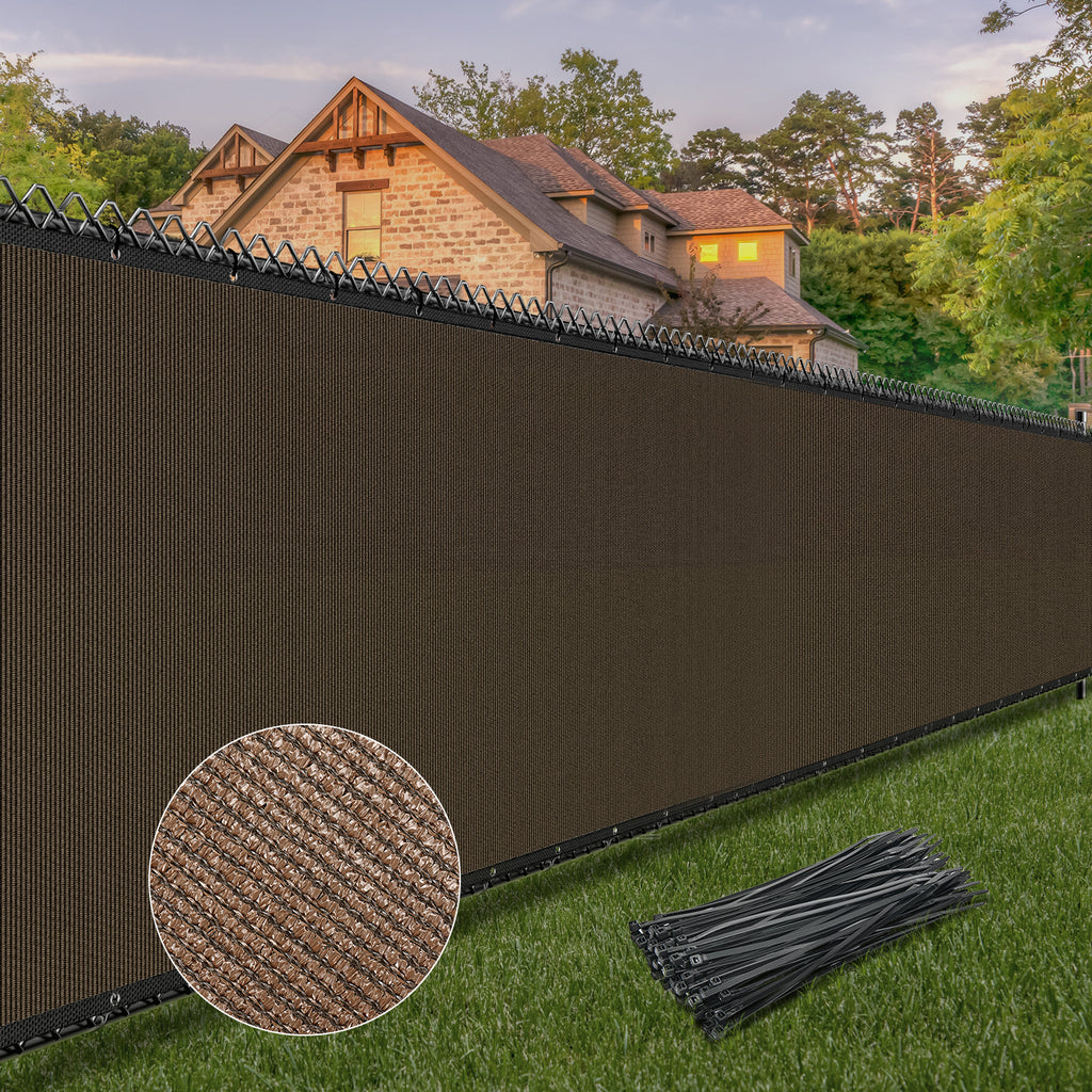 Privacy Fence  Screen Heavy Duty 6FT x 25FT(Brown )