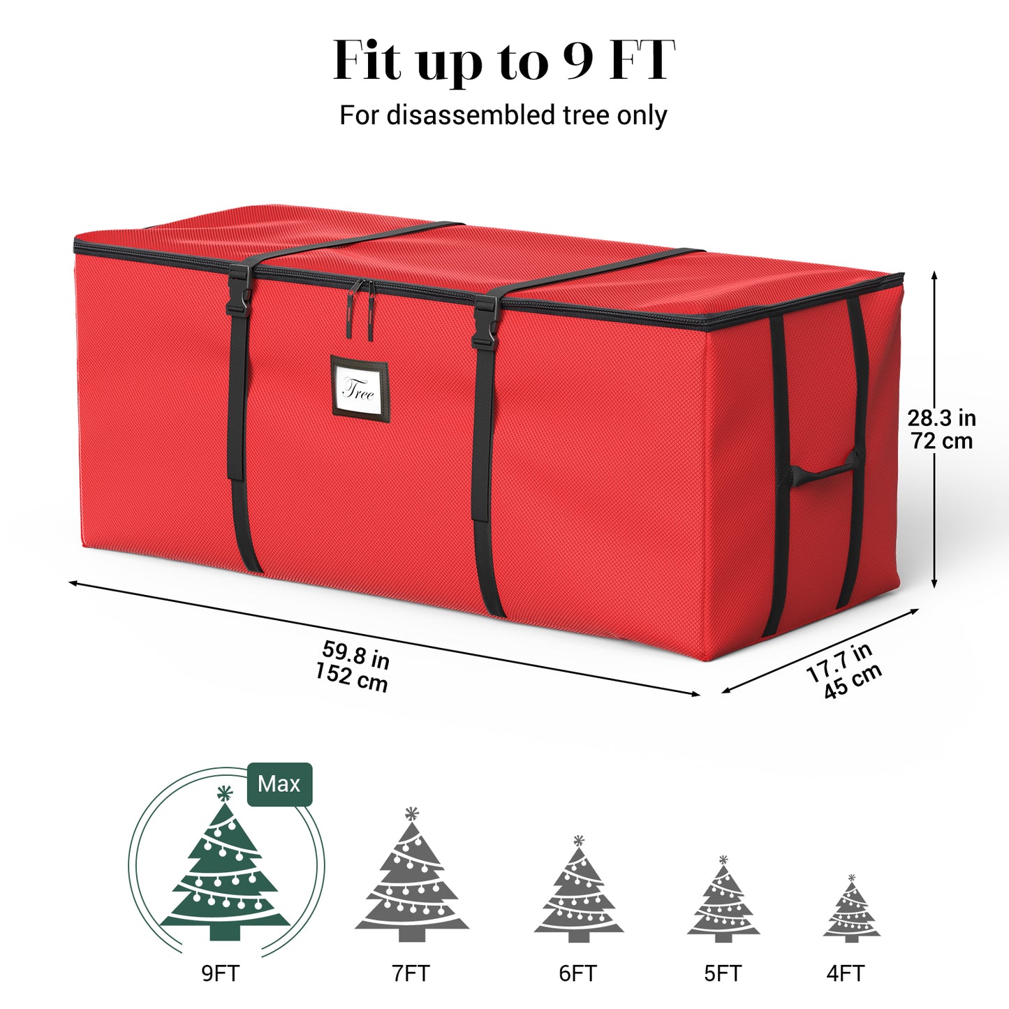 Christmas Tree Storage Bag Fits Up to 9 Ft Artificial Tree