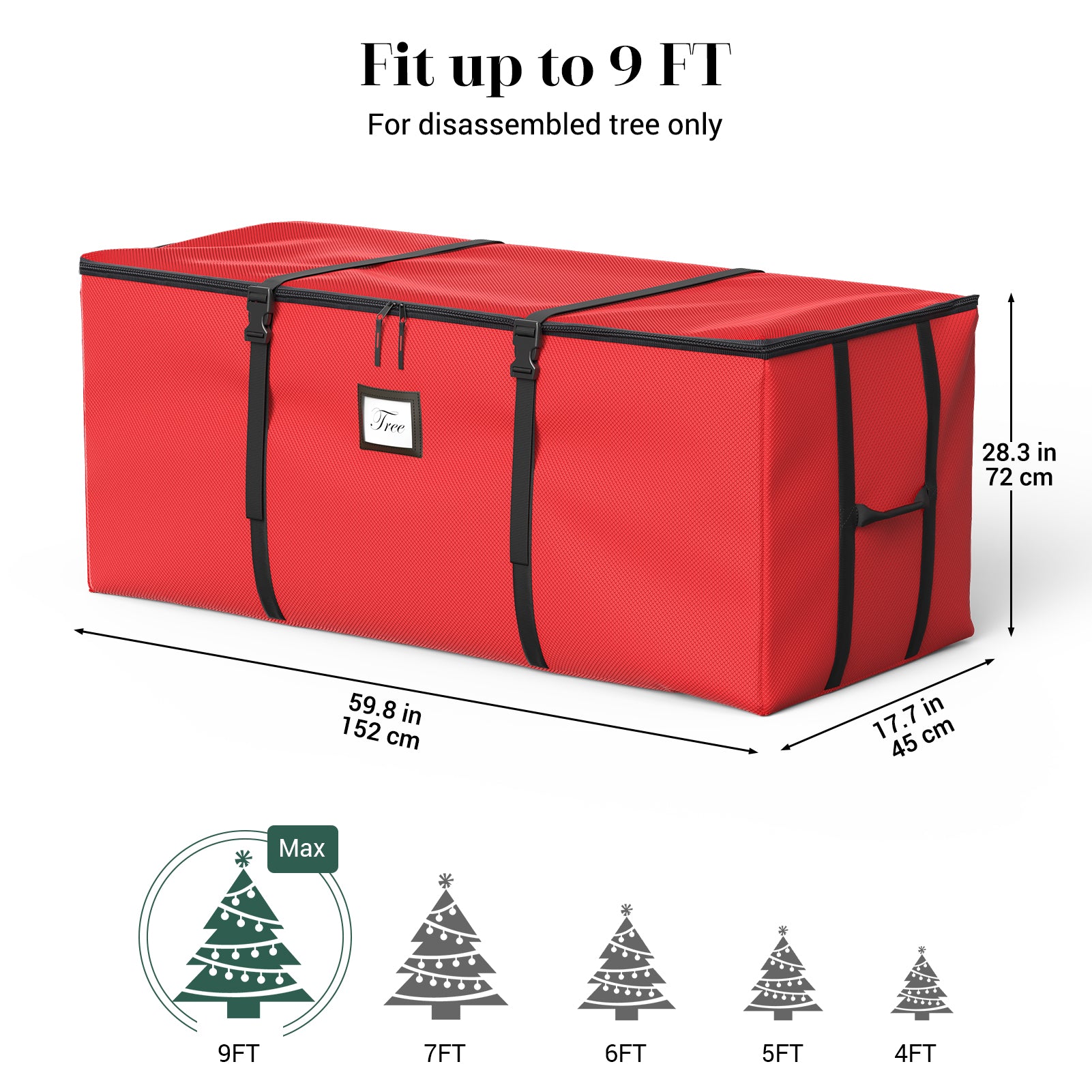 Christmas Tree Storage Bag Fits Up to 9 Ft Artificial Tree