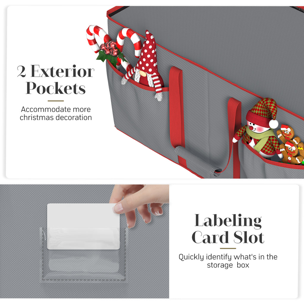 Christmas Ornament Storage Box with 8 Trays(Grey)