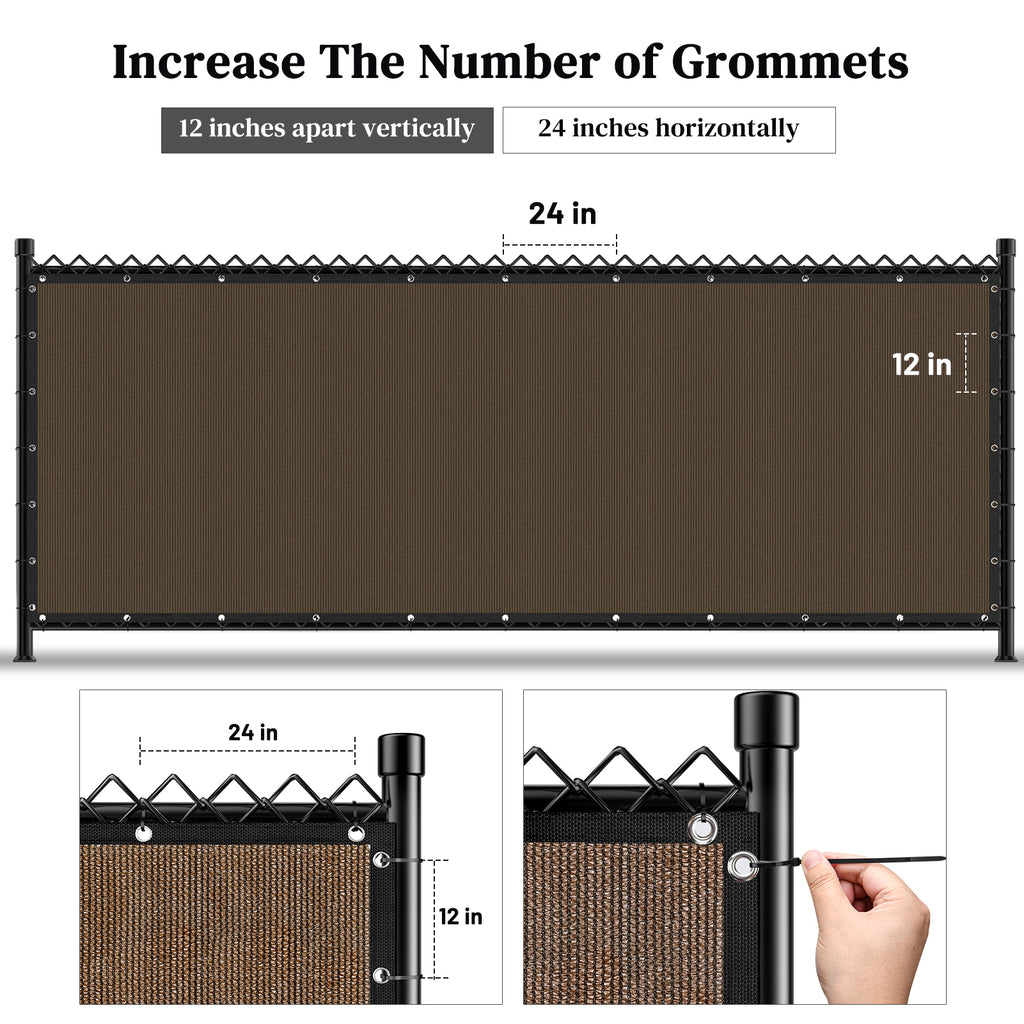 Privacy Fence Screen Heavy Duty 4FT x 50FT (Brown)