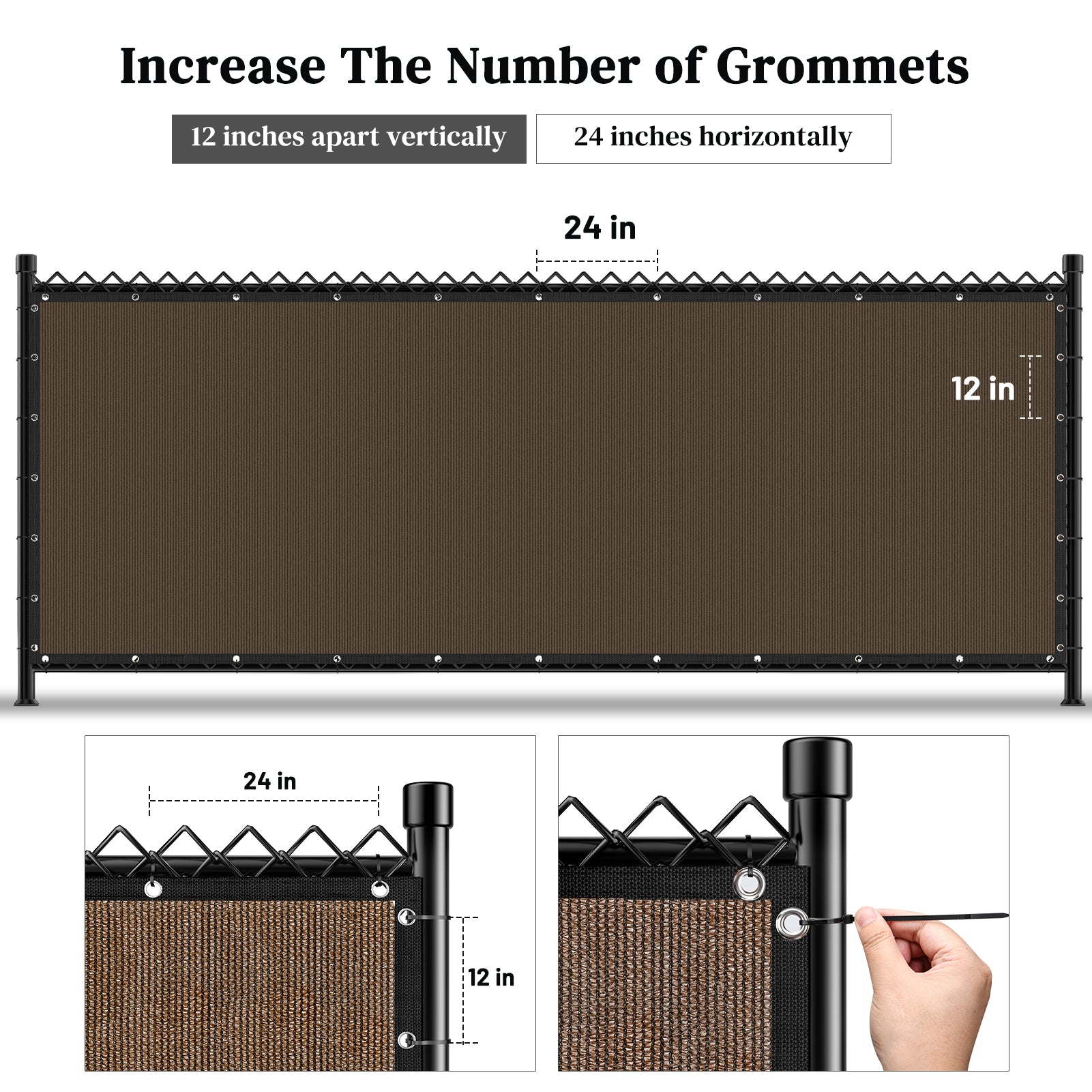 Privacy Fence Screen Heavy Duty 4FT x 50FT (Brown)