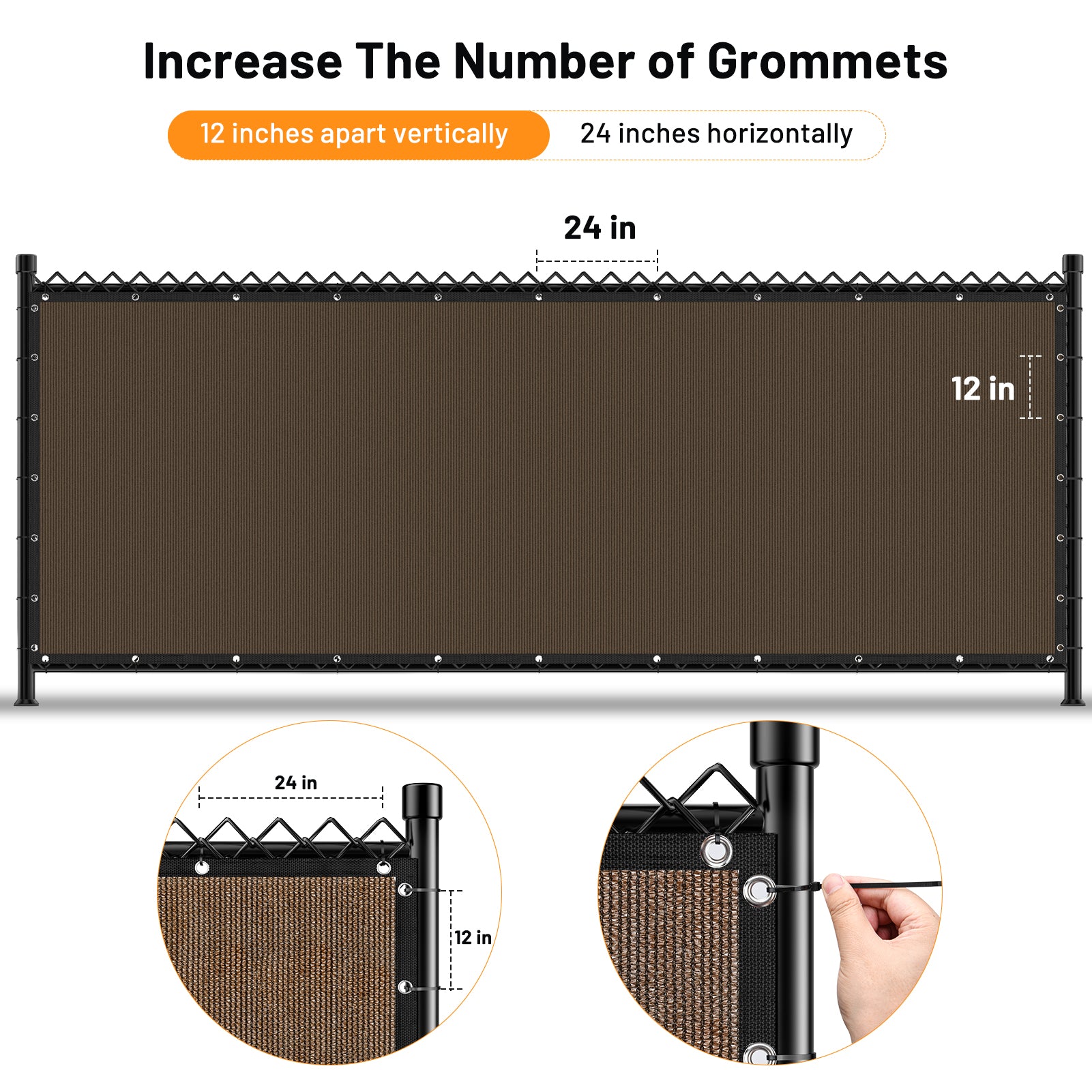 Heavy Duty Privacy Screen Fence 6FT x 50FT (Brown)