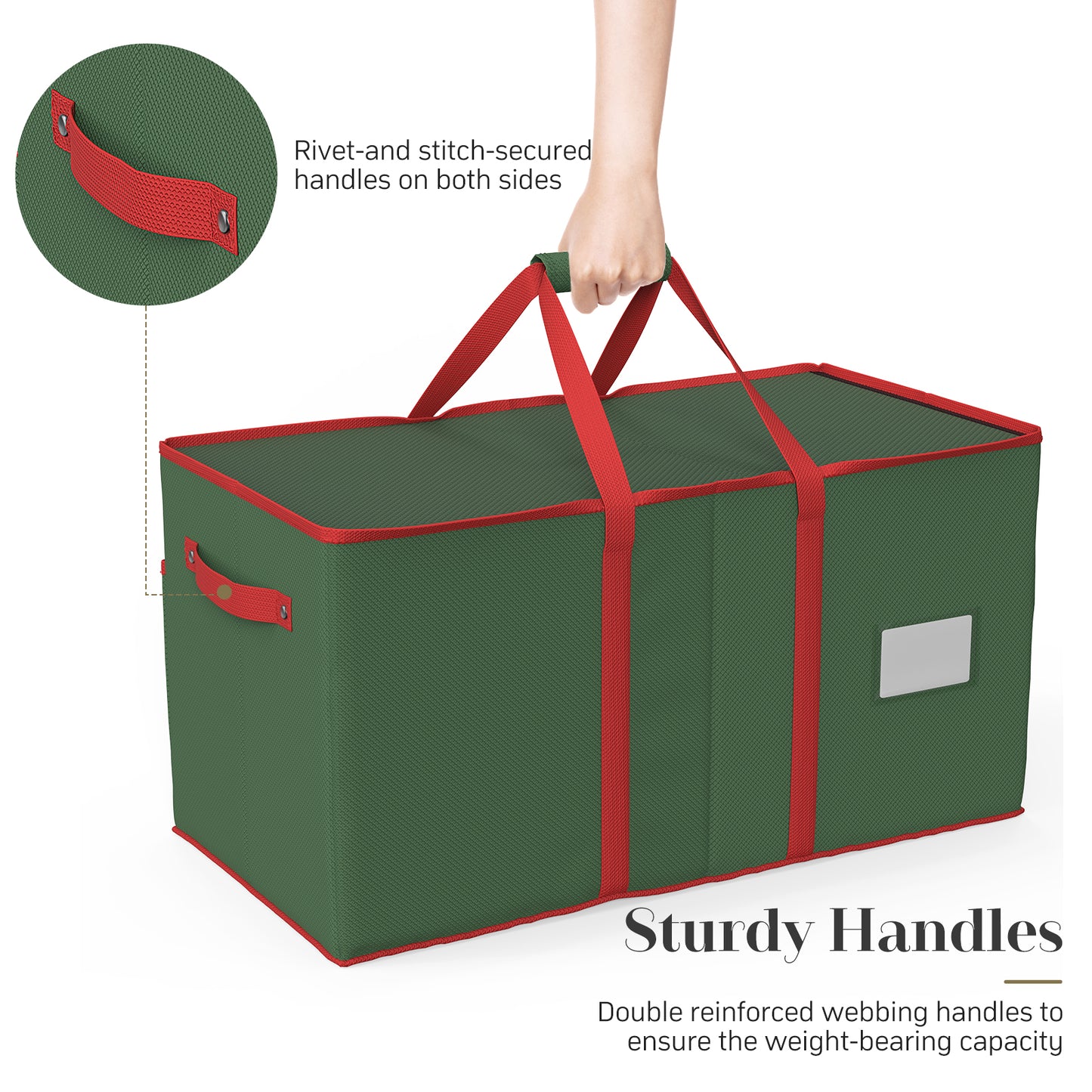 Christmas Ornament Storage Box with 8 Trays(Green)