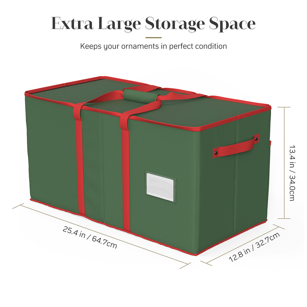 Christmas Ornament Storage Box with 8 Trays(Green)
