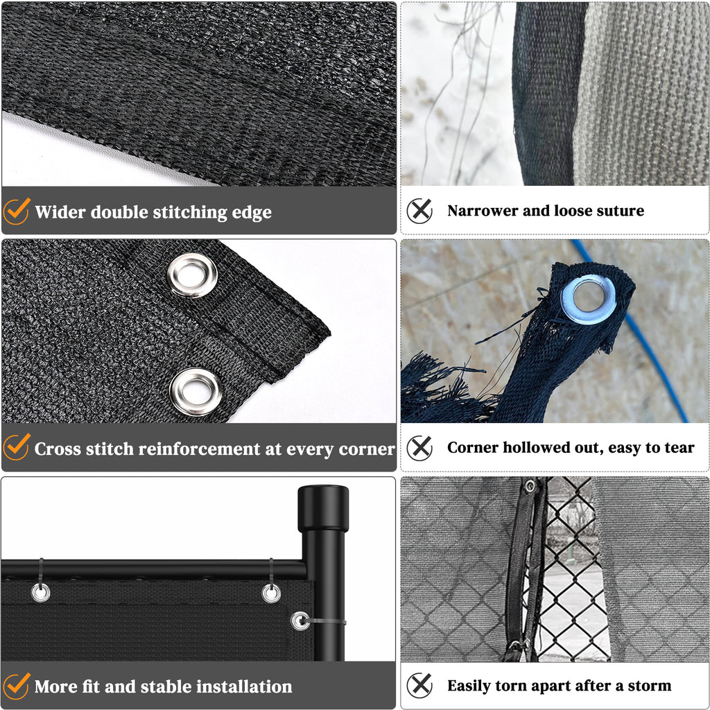 Heavy Duty Privacy Fence Screen 6FT x 50FT (Black)