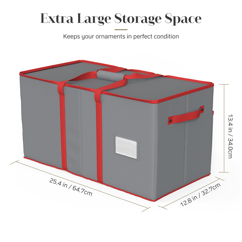 Christmas Ornament Storage Box with 8 Trays(Grey)