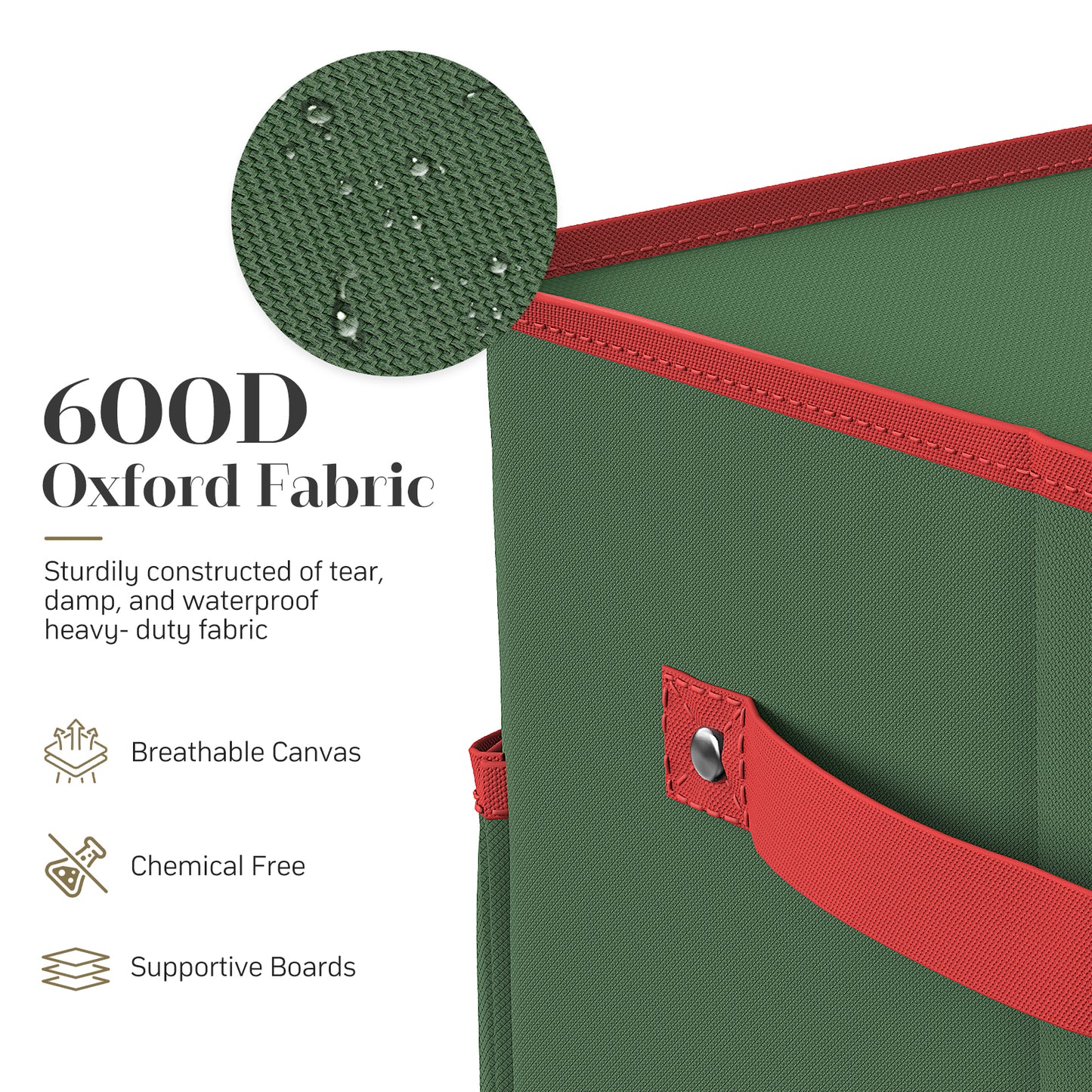 Christmas Ornament Storage Box with 8 Trays(Green)